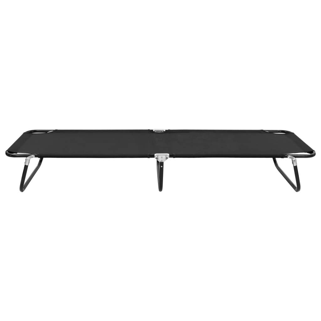 FAMIROSA Folding Sun Lounger Chair - Adjustable Reclining Beach Chair with Cup Holder, Black Steel Frame - Perfect for Poolside, Backyard, Patio & Outdoor Relaxation