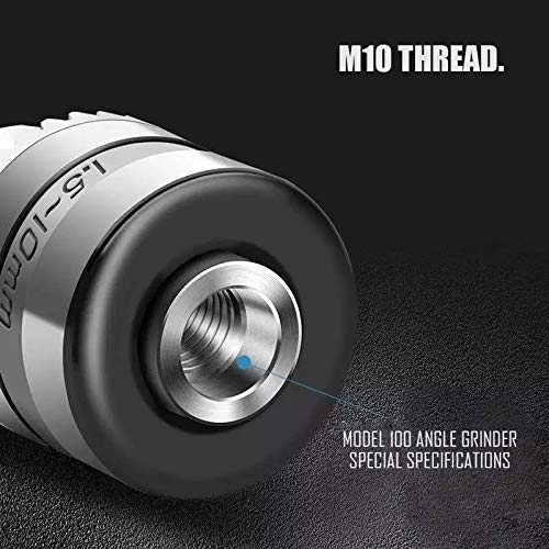 1.5-10mm Drill Chuck for Impact Driver & Angle Grinder - 1/4