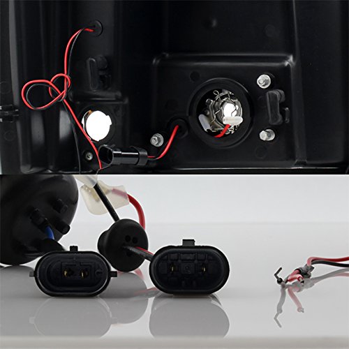 AKKON Dual LED DRL Black Housing Projector Headlights for Chevy Silverado Pickup Truck - Upgrade Your Night Driving & Off-Road Adventure Lighting
