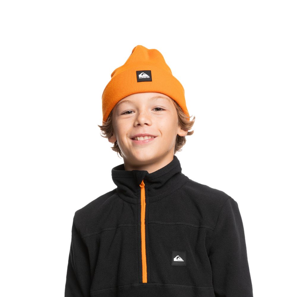Quiksilver Boys Brigade Ski Beanie - Warm Winter Hat for Kids & Teens - Orange Pepper Color - Perfect for Skiing, Snowboarding & Cold Weather Activities