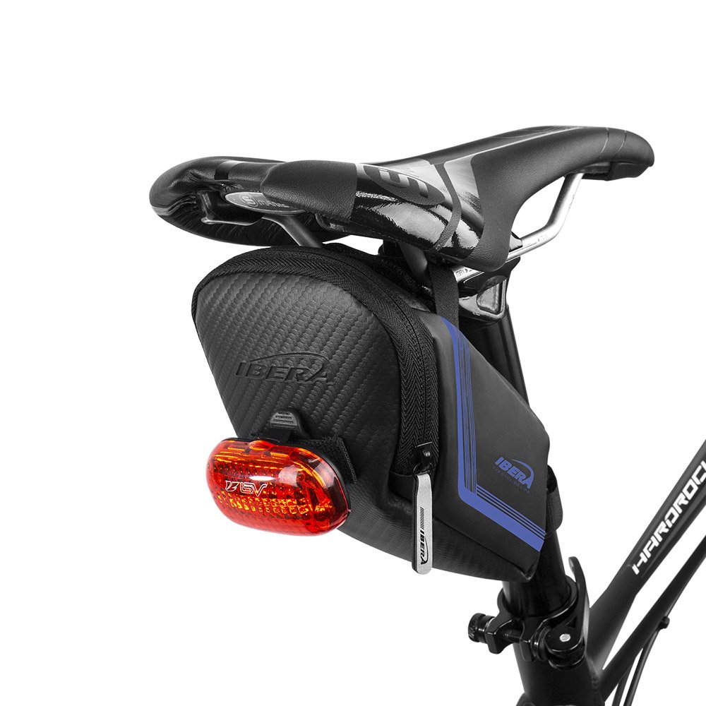 Ibera 1L Waterproof Bike Saddle Bag - Universal Fit for All Bicycle Seats with Reflective Strip & Taillight Compatibility - Durable Cycling Storage for Tools, Phone & Essentials - Perfect for Commuting, Road Biking & Mountain Adventures