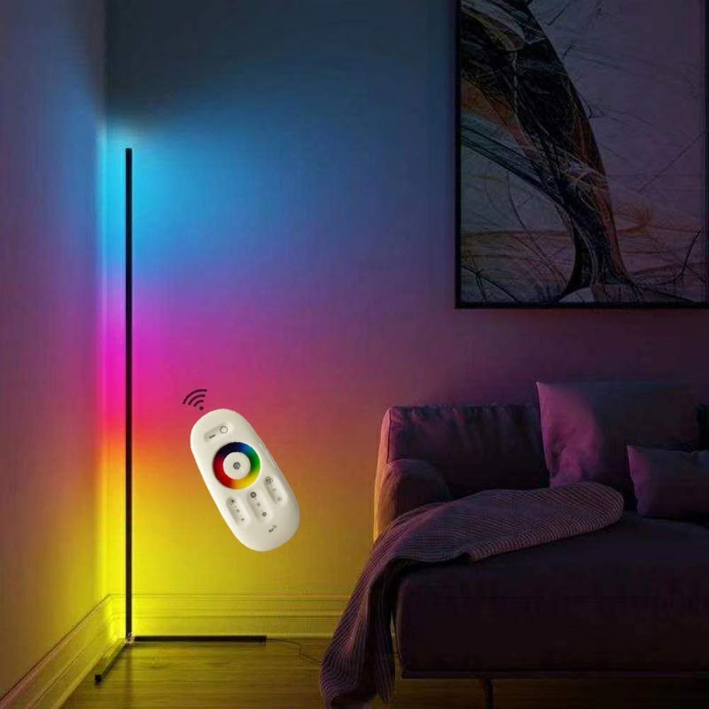 RGB Remote Control Floor Lamp with Color Changing - Adjustable Brightness Standing Light for Living Room, Bedroom, Night Light | Modern Nordic Home Decor & Mood Lighting for Parties, Relaxation