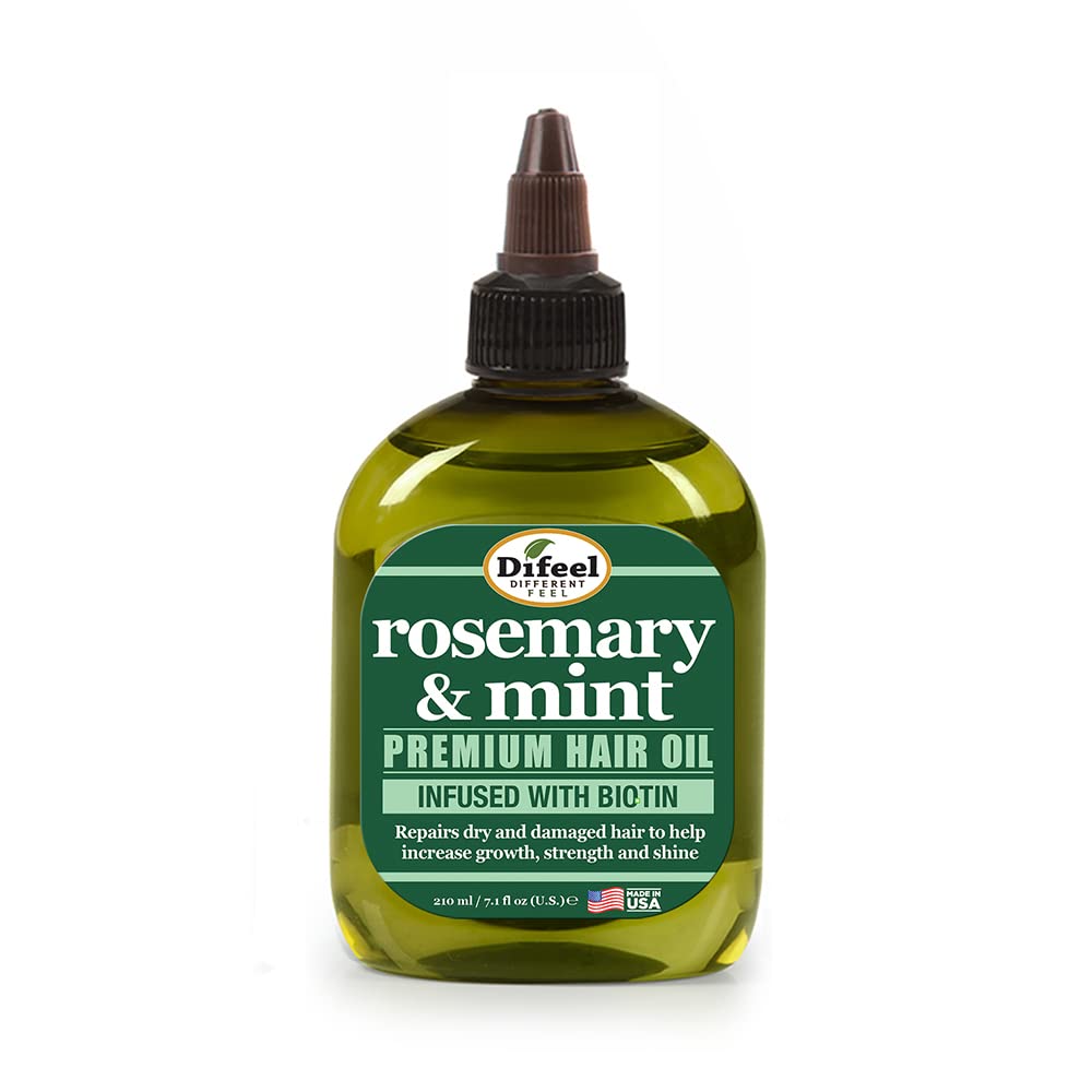 Difeel Rosemary & Mint Biotin Hair Growth Oil - 7.1 oz Natural Hair Treatment with Rosemary Essential Oil for Thicker, Stronger Hair - Perfect for Daily Scalp Massage & Damaged Hair Repair