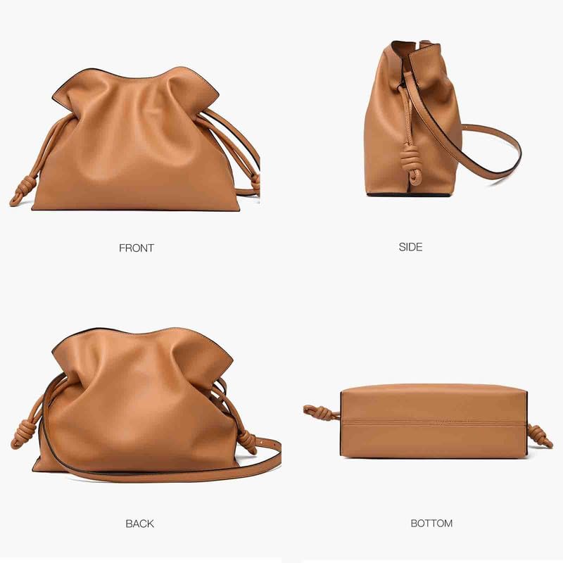 Stylish Women's Multifunctional Crossbody Bag - Cloud Drawstring Pleated Leather Bucket Purse for Everyday Use | Perfect for Work, Travel & Casual Outings