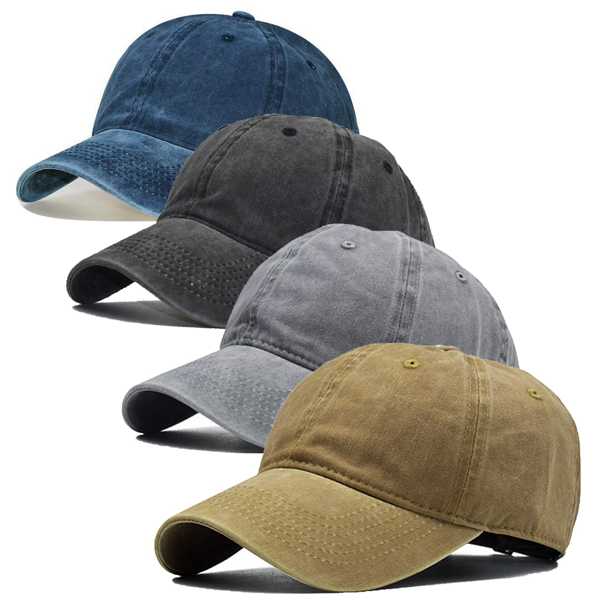 Vintage Washed Distressed Baseball Cap for Men & Women - Adjustable Dad Hat for Golf, Summer Outdoor Activities, Beach & Casual Wear