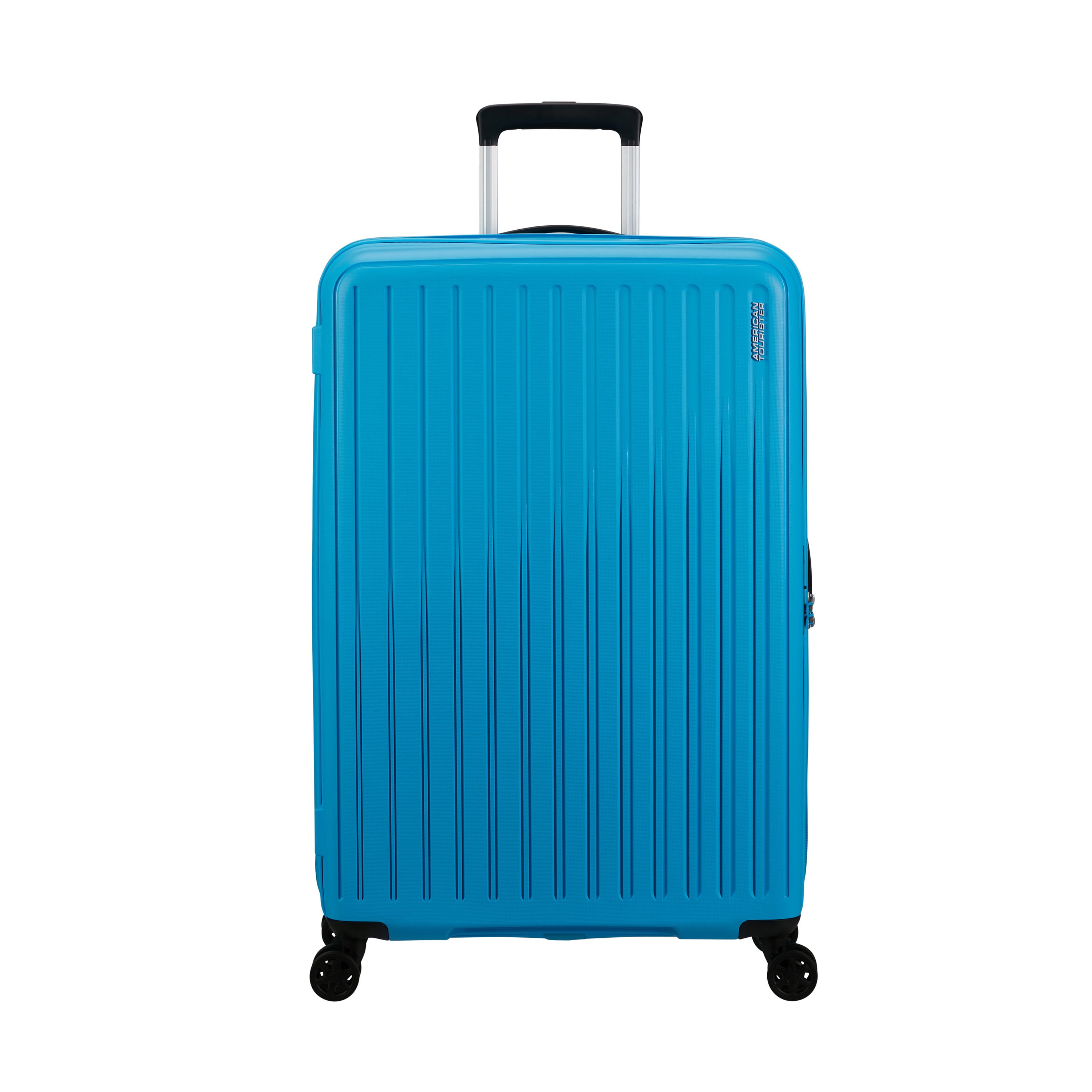 American Tourister Rejoy Spinner Expandable 3-Piece Luggage Set - Lightweight Hardshell Suitcase with 360° Wheels for Travel, Business & Vacation (Black)