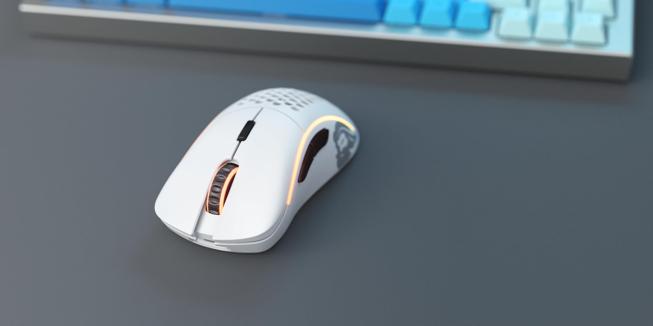 Glorious Model D- Wireless Gaming Mouse - Ultra Lightweight 67g, Honeycomb Design, RGB Lighting, Ergonomic Right-Handed, 2.4GHz Lag-Free Wireless, 71-Hour Battery Life - Matte White | Perfect for FPS, MOBA & Esports Gaming