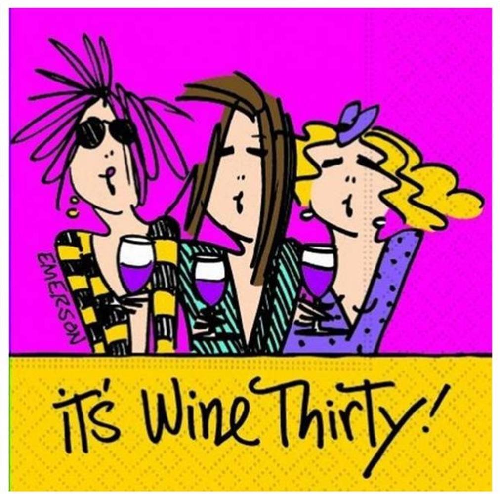 Premium Wine Thirty Cocktail Napkins - Elegant Party Napkins for Wine Tasting, Cocktail Parties & Home Entertaining - Set of 50 Disposable Drink Napkins