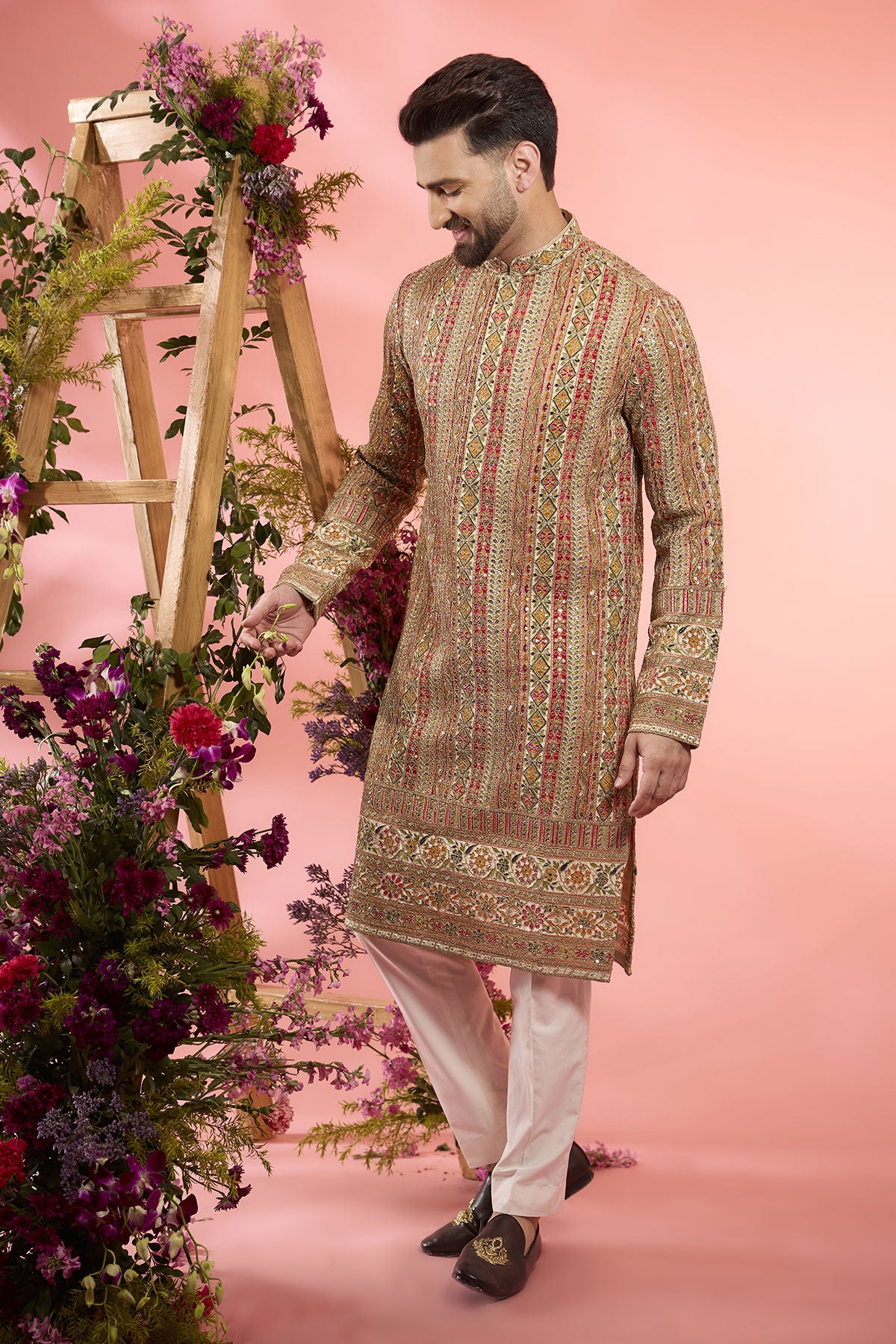 Stylish Multi-Colored Georgette Zari Embroidered Kurta for Women - Perfect for Festivals, Weddings & Ethnic Occasions