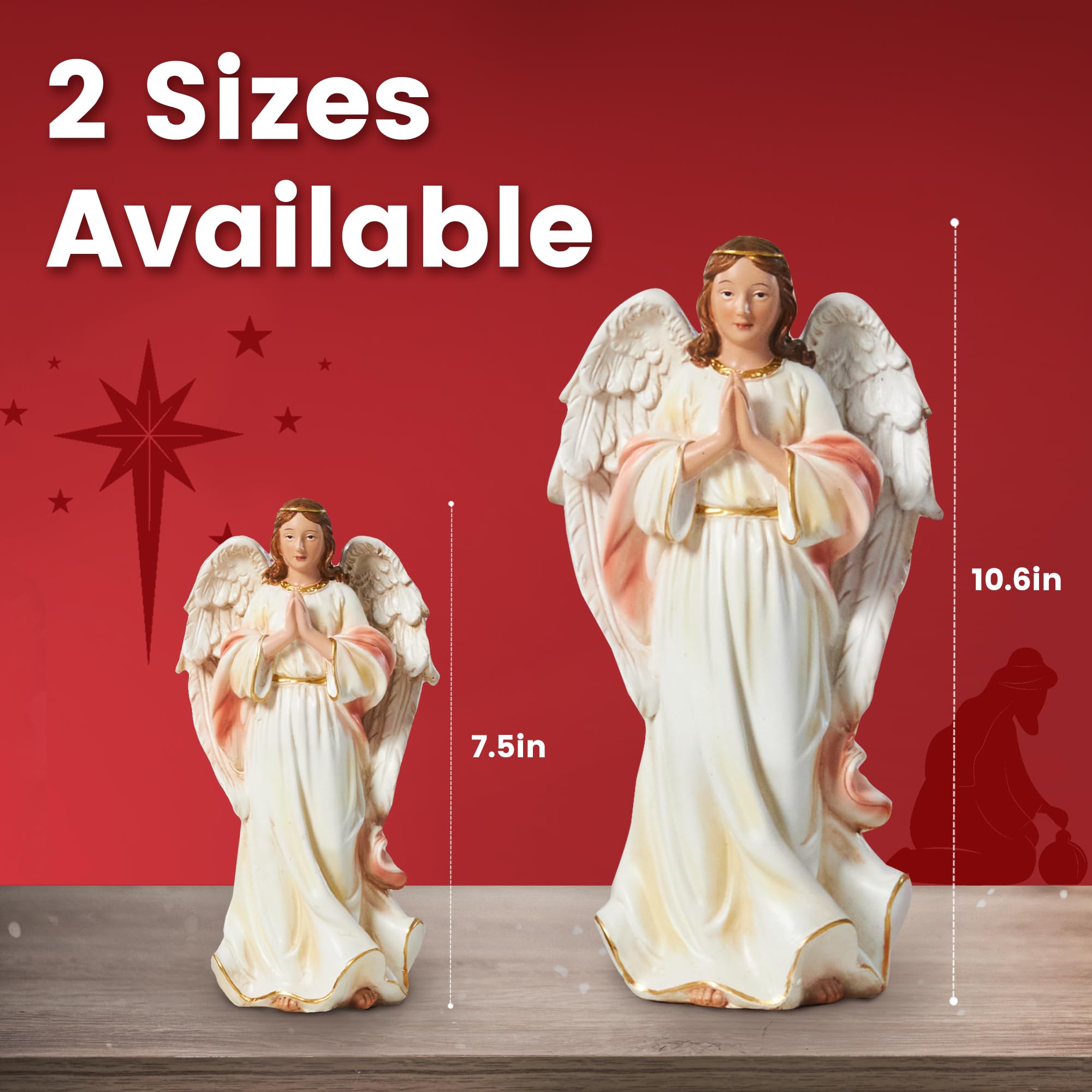 TOETOL 11.8 Inch Nativity Scene Set - 13 Piece Large Resin Christmas Figurines for Indoor Table Decor, Religious Holiday Ornaments & Gift Collection | Perfect for Christmas Home Decor, Church Displays & Holiday Centerpieces