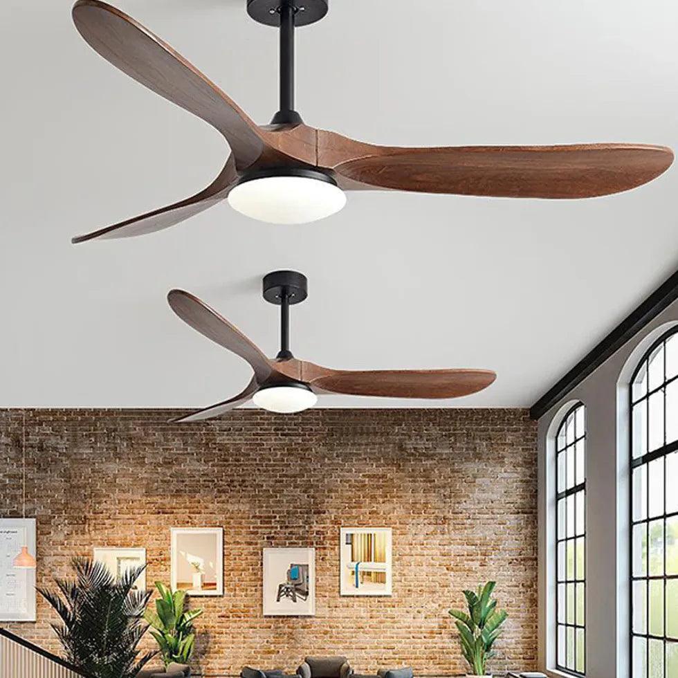 Industrial Wood and Black Ceiling Fan with Light - Modern Farmhouse Style for Living Room, Bedroom, or Office Cooling and Lighting