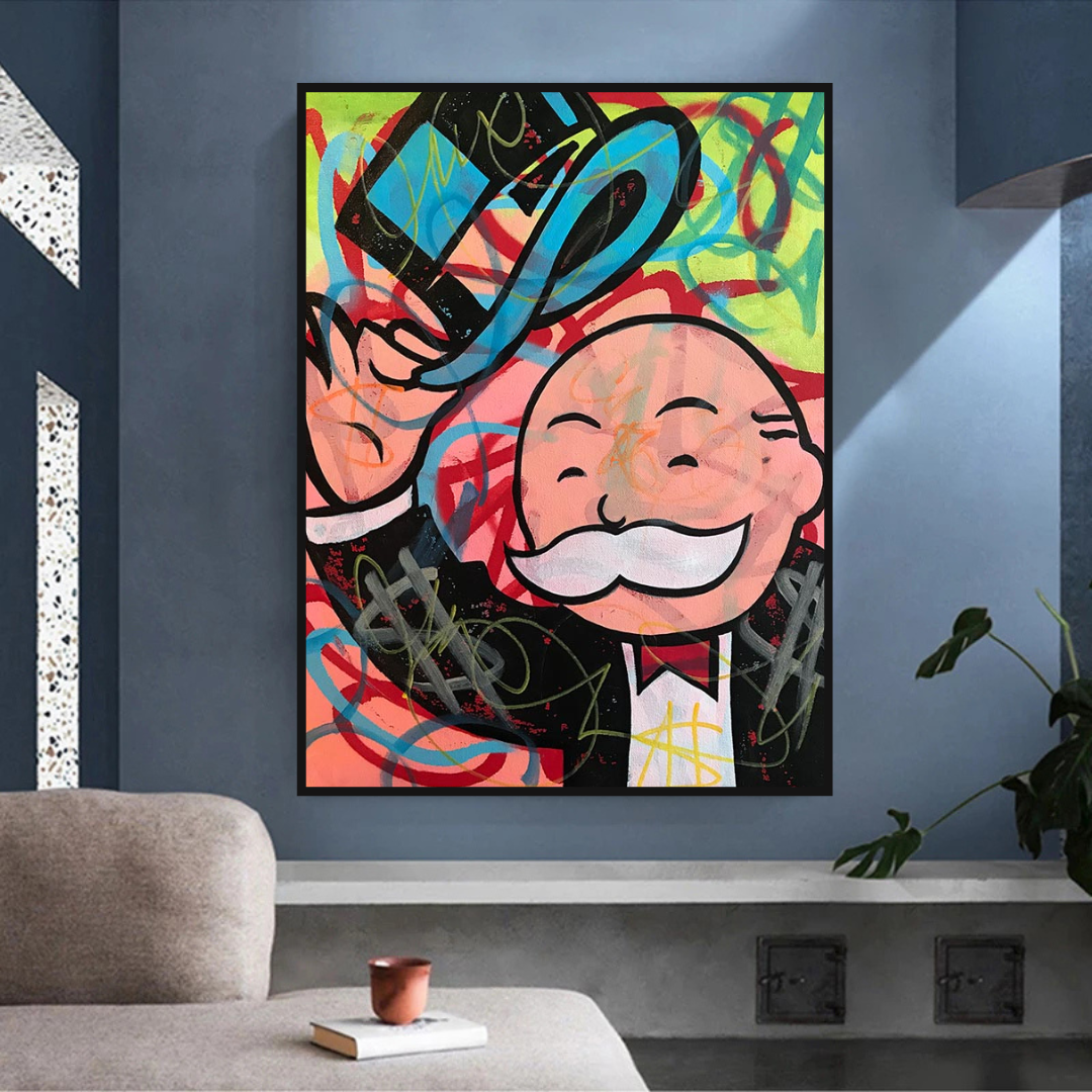 Alec Monopoly Magician Canvas Print - Millionaire Art Wall Decor for Living Room, Office & Gallery