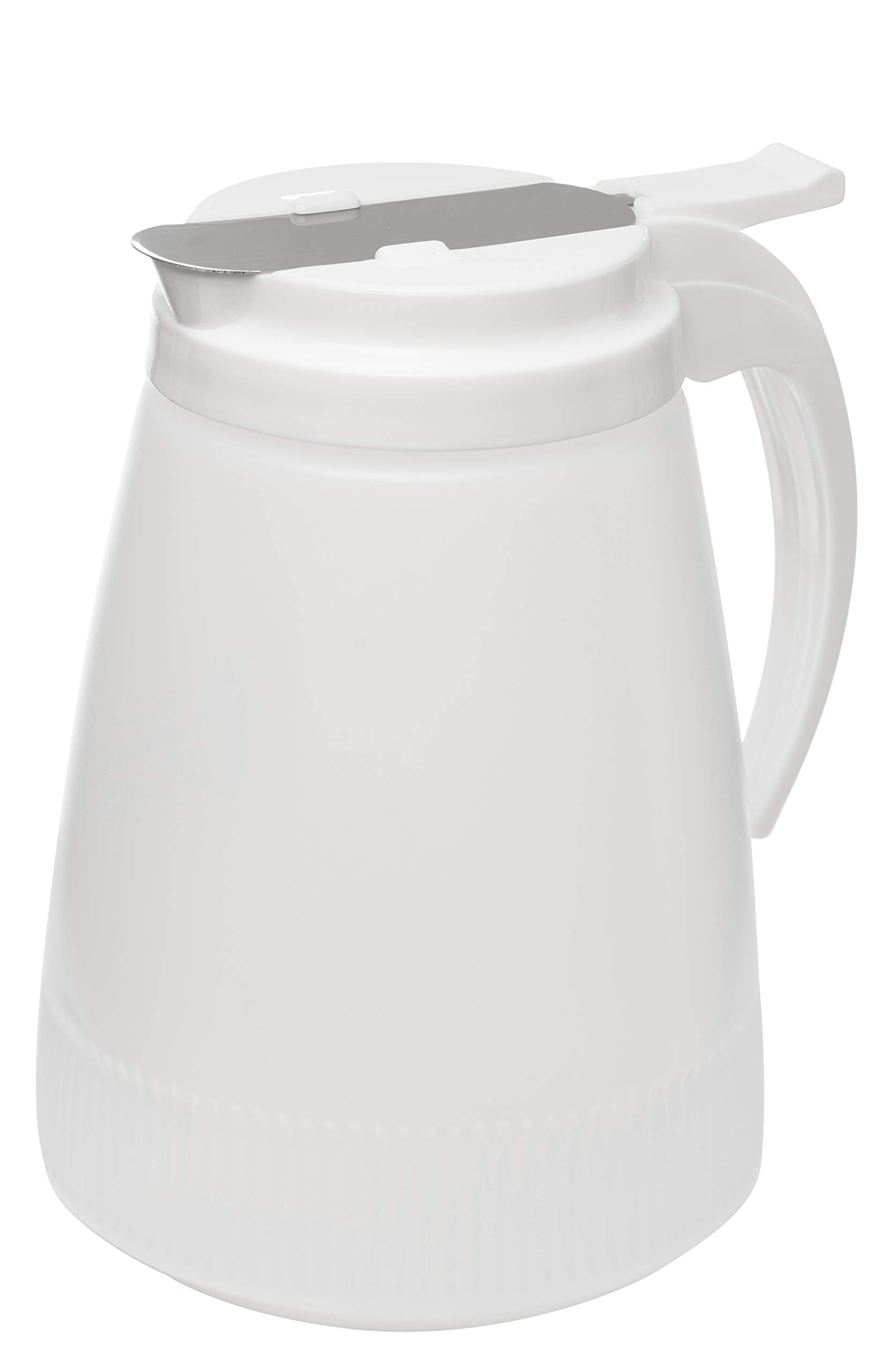 [8 Pack] 32oz Plastic Syrup Dispenser with Lid & Stainless Steel Slide Cover - Leakproof Honey, Sugar, Coffee Syrup Dispenser for Restaurants, Coffee Shops, Home Kitchen - BPA-Free Food Grade Container (32 Ounce) - Perfect for Pancake Toppings, Bubble Tea, Iced Coffee & Dessert Making