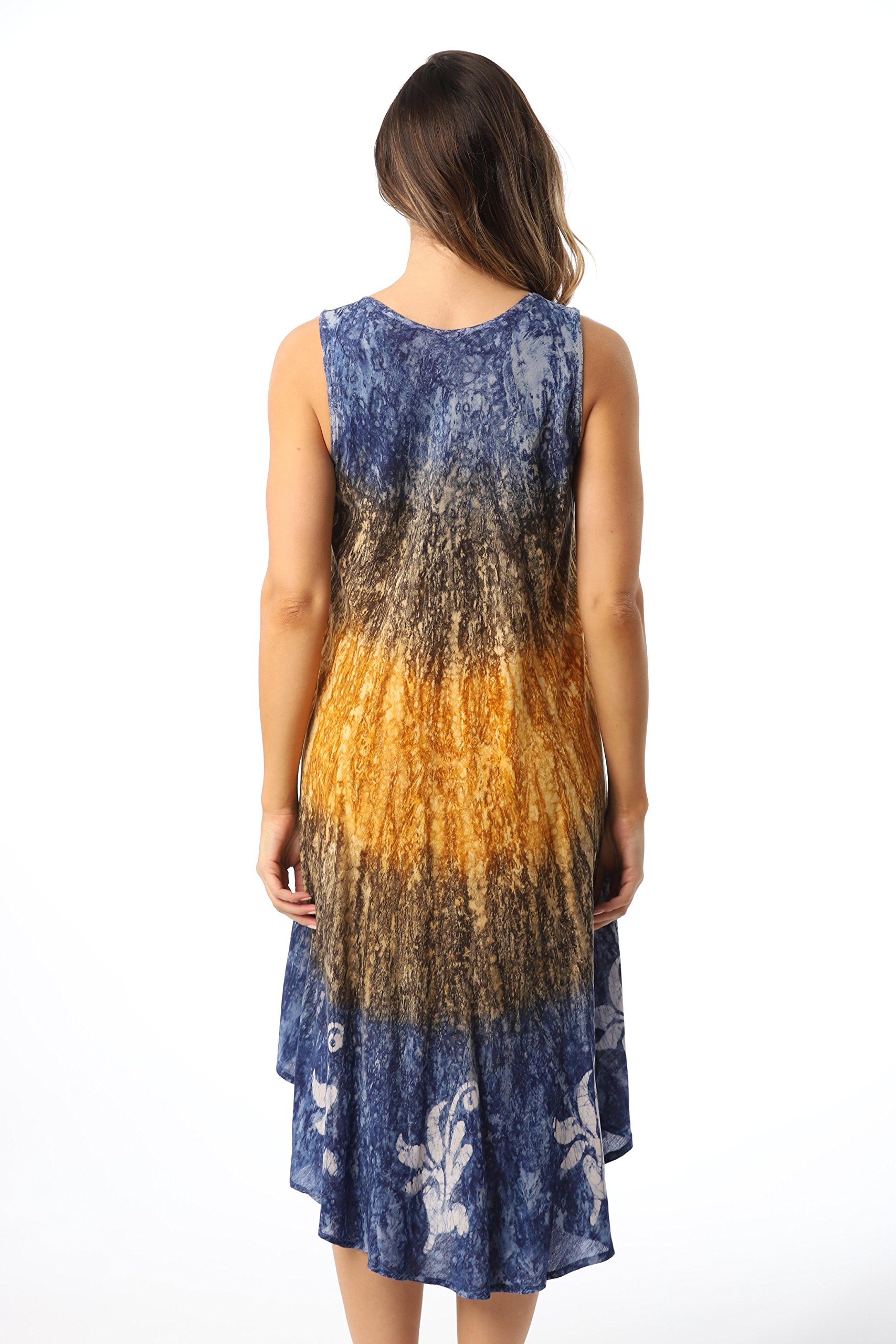Riviera Sun Batik Marble Tie Dye Summer Dress - Beach Cover Up for Women, Boho Chic Swimwear Coverup, Perfect for Pool Party, Vacation & Tropical Getaways