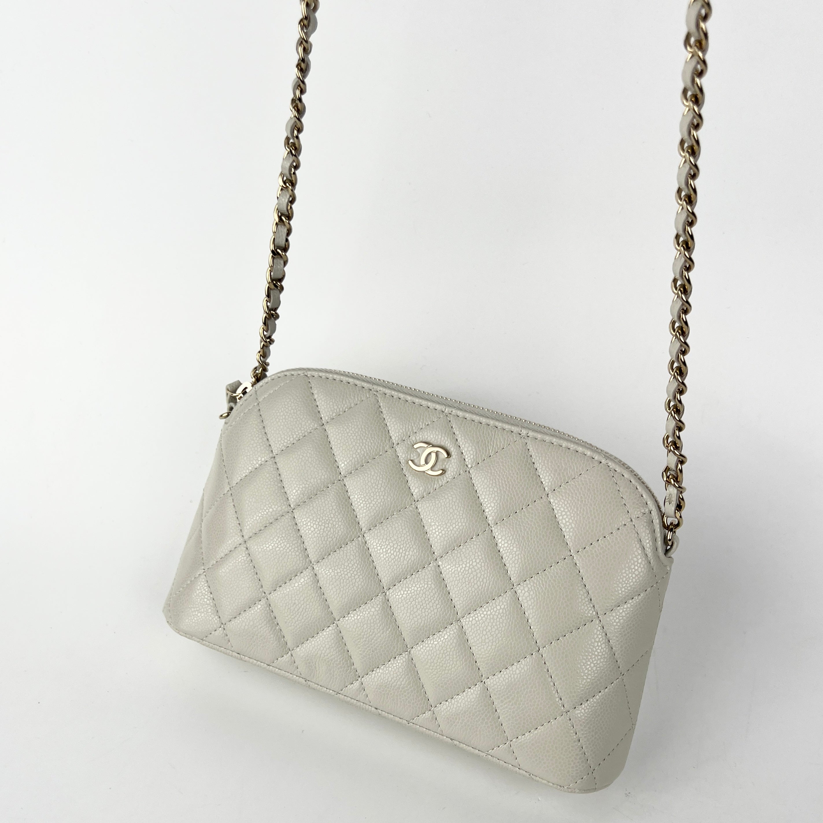 Chanel Caviar Quilted Mini Square Crossbody Bag in Grey - Authentic 2024 Collection with Microchip - Perfect for Evening Out & Daily Luxury Accessory