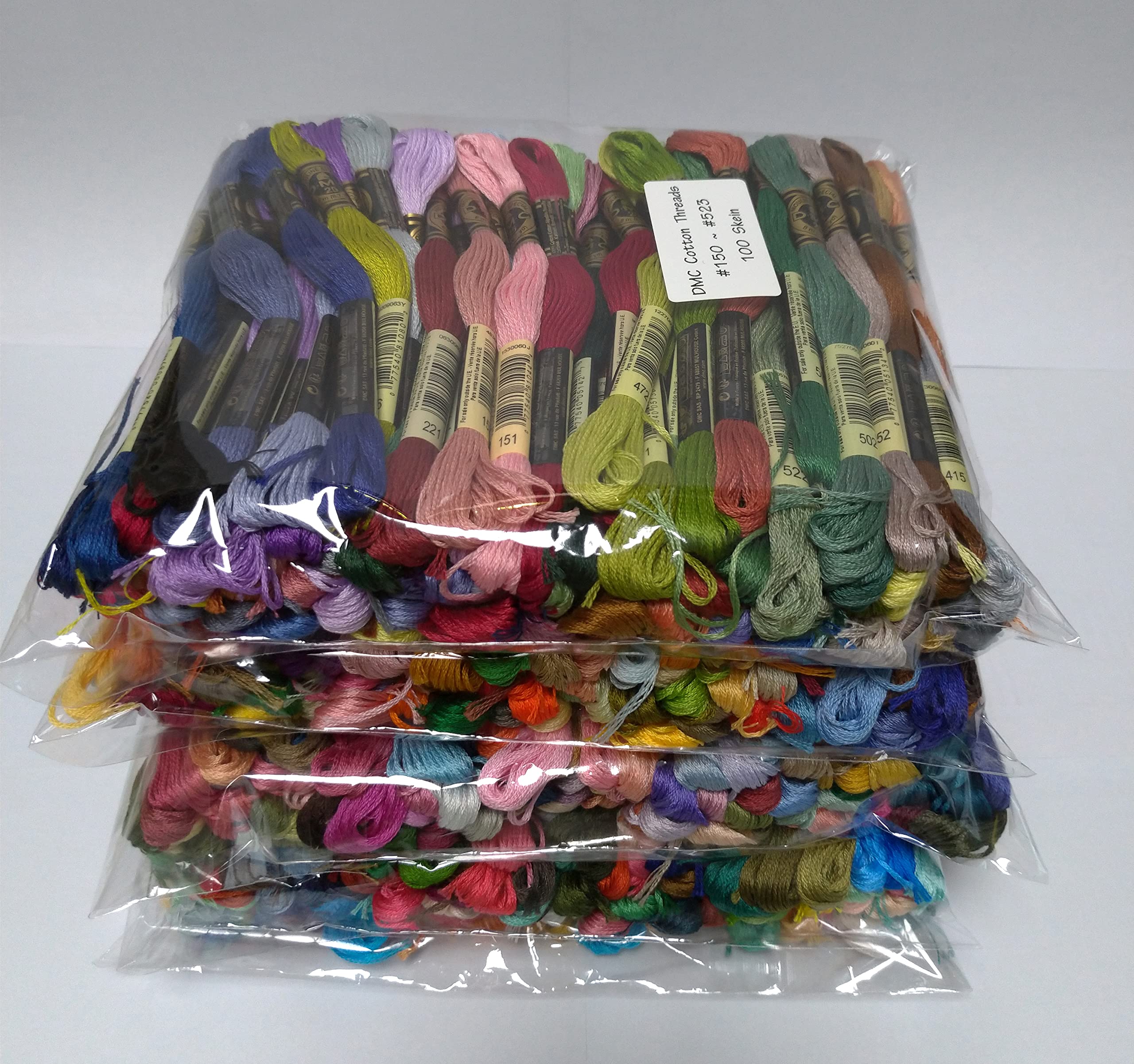 DMC 447 Cross Stitch Thread - 100% Cotton Embroidery Floss (8 Meters/Skein) for Needlework, DIY Crafts, and Home Decor Projects