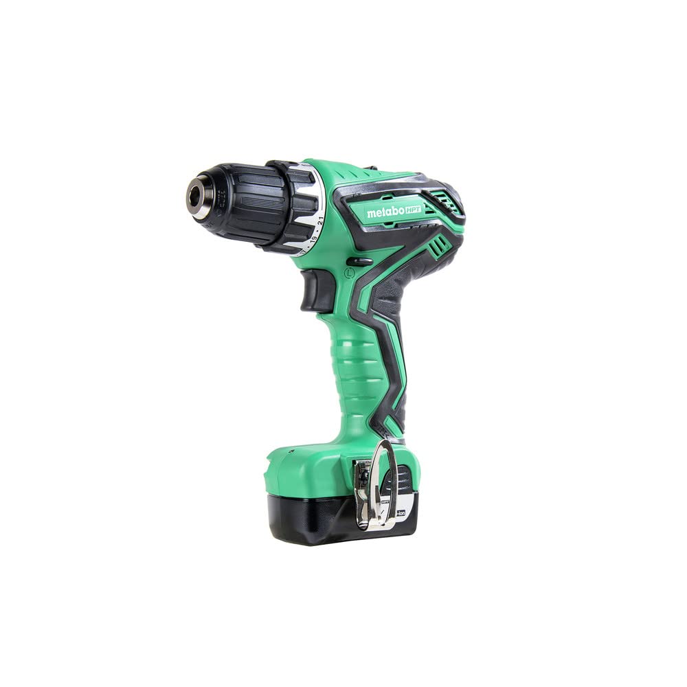 Metabo HPT 12V Cordless Drill with 2 Lithium Ion Batteries, Carrying Case & 7-Piece Bit Set - Perfect for DIY Projects, Home Repairs & Woodworking (DS10DFL2)