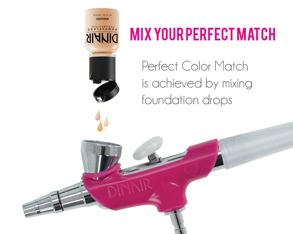Dinair Airbrush Makeup Foundation in Vanilla 1.15 oz - Professional Camouflage Neutralizer for Scars, Acne, Tattoos, Vitiligo & Dark Circles | Full Coverage Liquid Foundation for Flawless Skin | Perfect for Bridal, Photography & Special Occasion Makeup