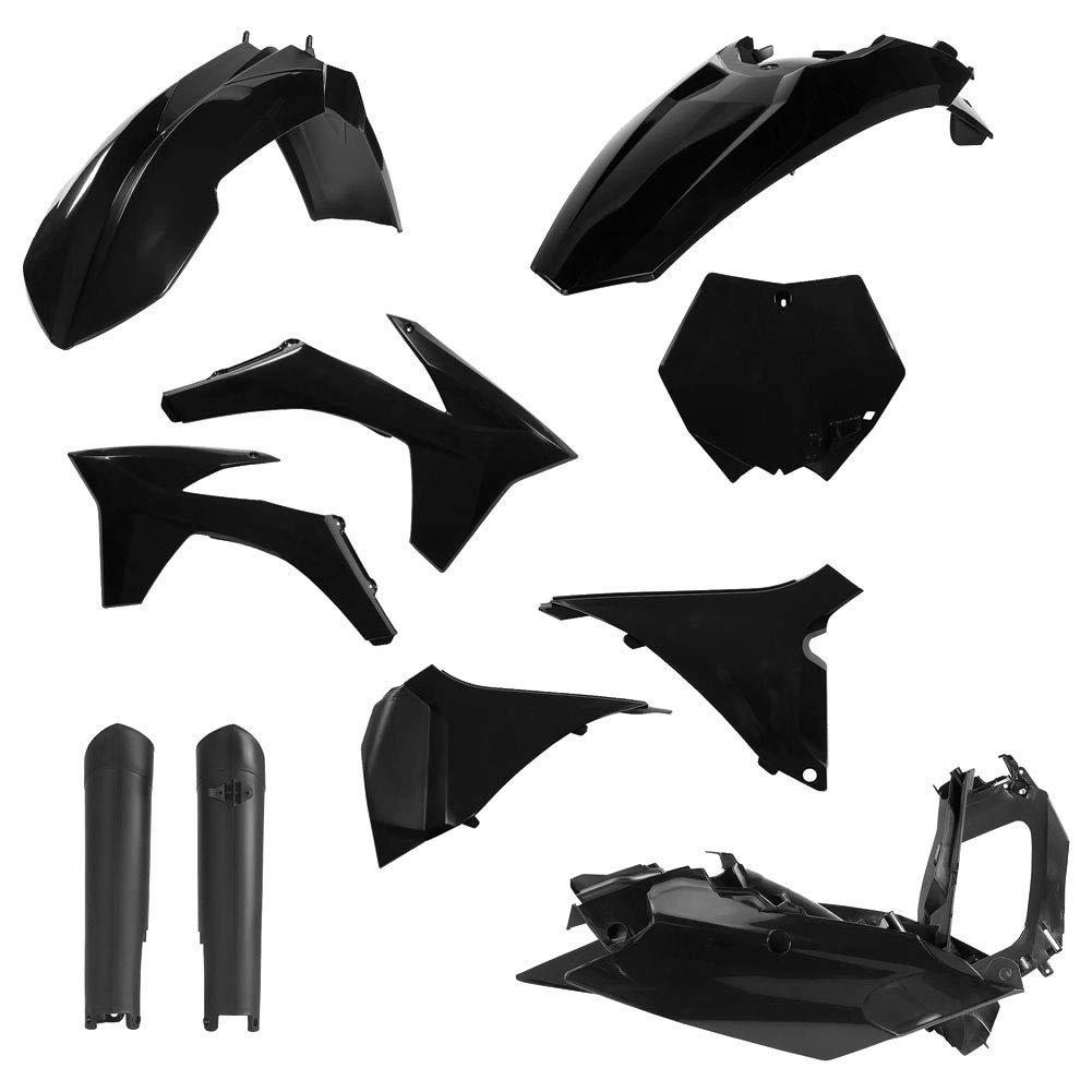 Acerbis Full Plastic Kit Black for KTM 250 SX 2012 - Durable Motorcycle Body Replacement Parts for Off-Road Racing & Trail Riding