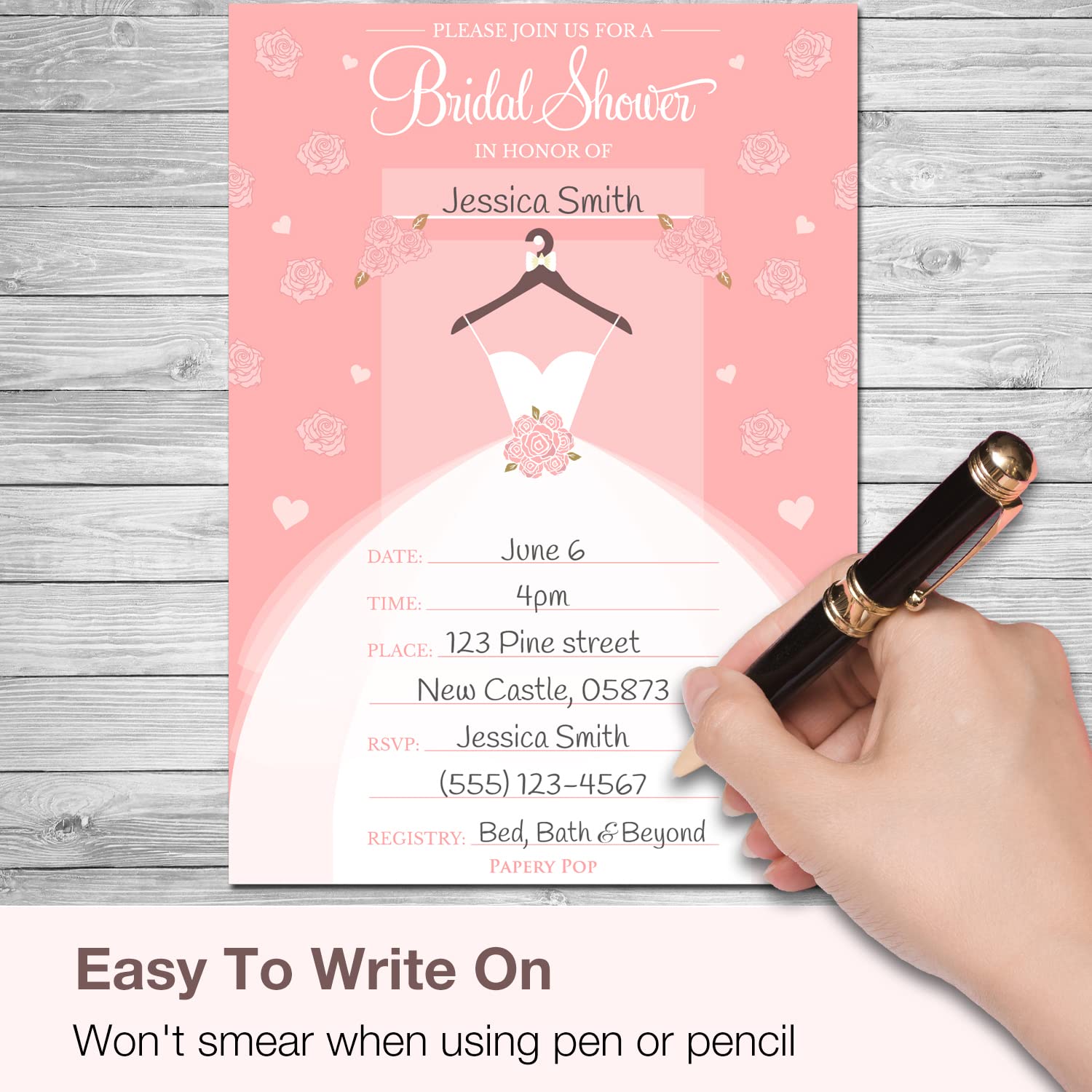 30 Pack Elegant Bridal Shower Invitations with Envelopes - Premium Wedding Shower Invites for Bridal Party, Baby Shower & Anniversary Celebrations
