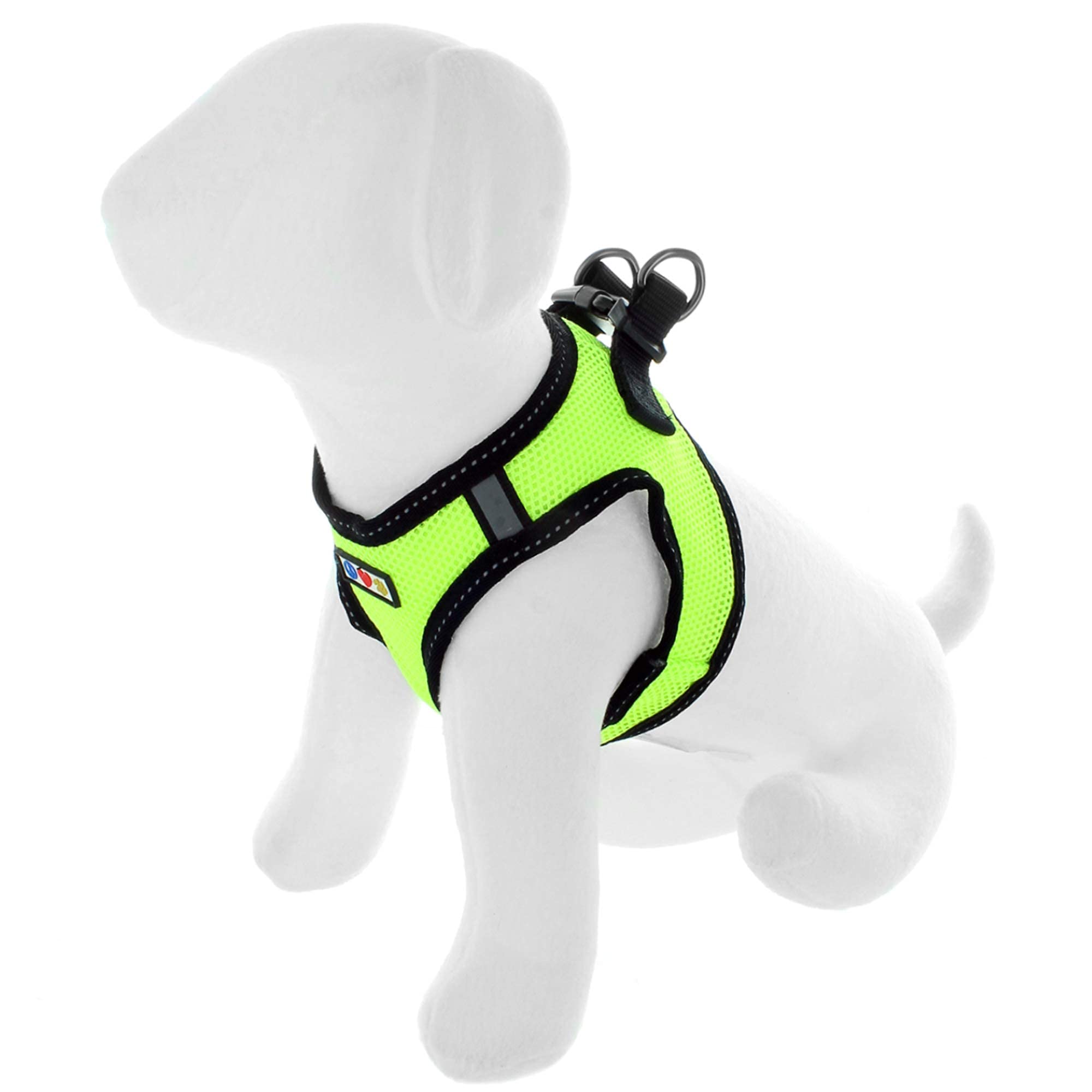 Pawtitas Reflective Mesh Dog Harness, Collar & Leash Set for Small Dogs - Green | Adjustable & Comfortable for Walking, Training & Outdoor Adventures