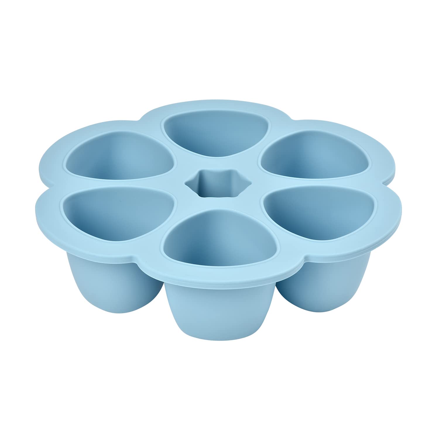 BEABA Silicone Baby Food Storage Tray - 3 Oz, Oven & Freezer Safe, BPA-Free, Made in Italy - Perfect for Homemade Baby Puree, Meal Prep & Breastmilk Storage (Sky Blue)