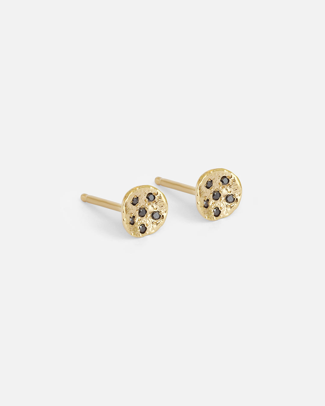 Black Diamond Stud Earrings for Women – Hypoallergenic Cubic Zirconia CZ Disc Earrings for Everyday Wear & Special Occasions