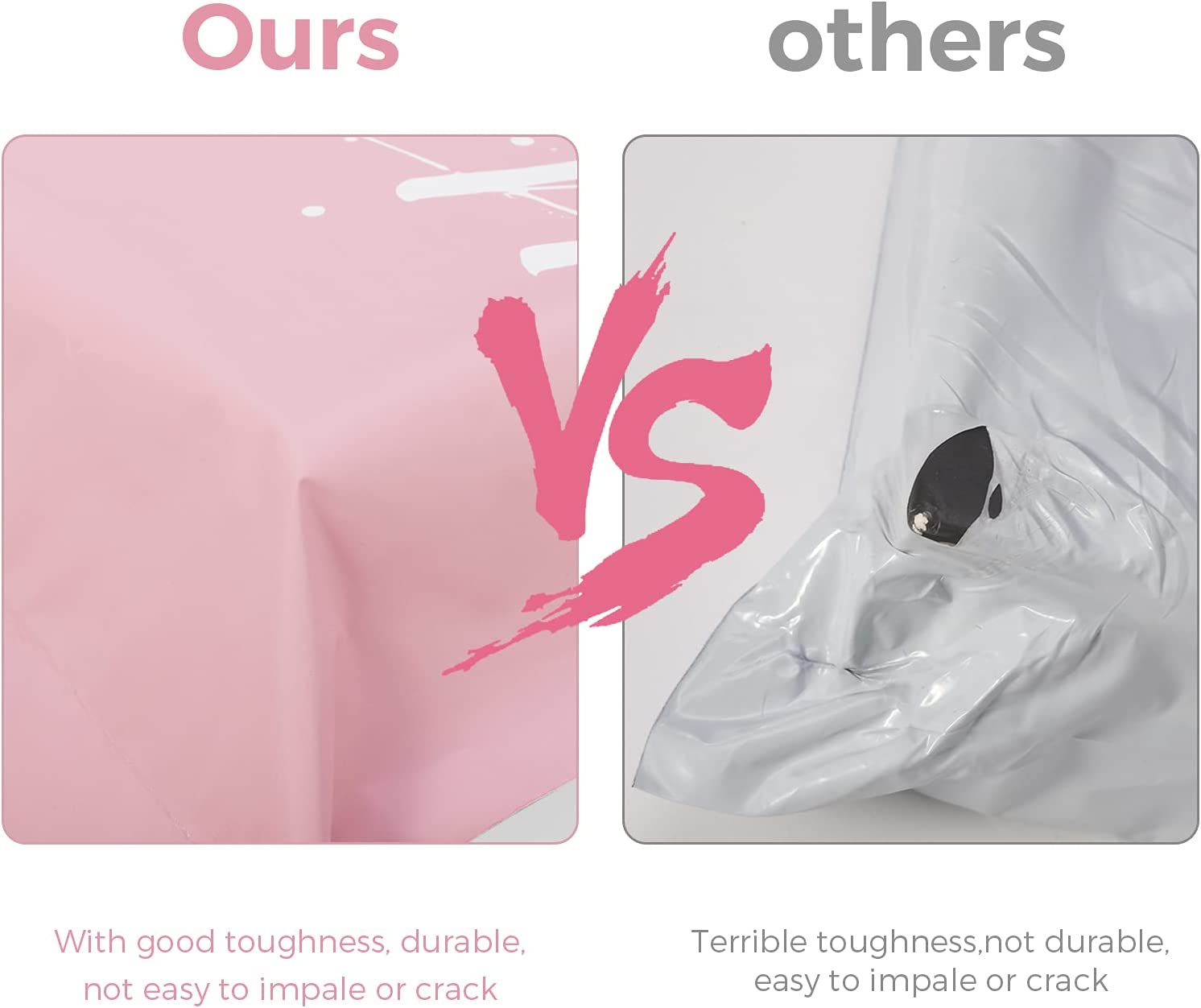 14.5x19 Inch Self Sealing Poly Mailer Shipping Bags with Handle - Sakura Pink | Waterproof Mailing Envelopes for Ecommerce, Clothing & Subscription Boxes | Perfect for Online Stores, Boutiques & Small Businesses