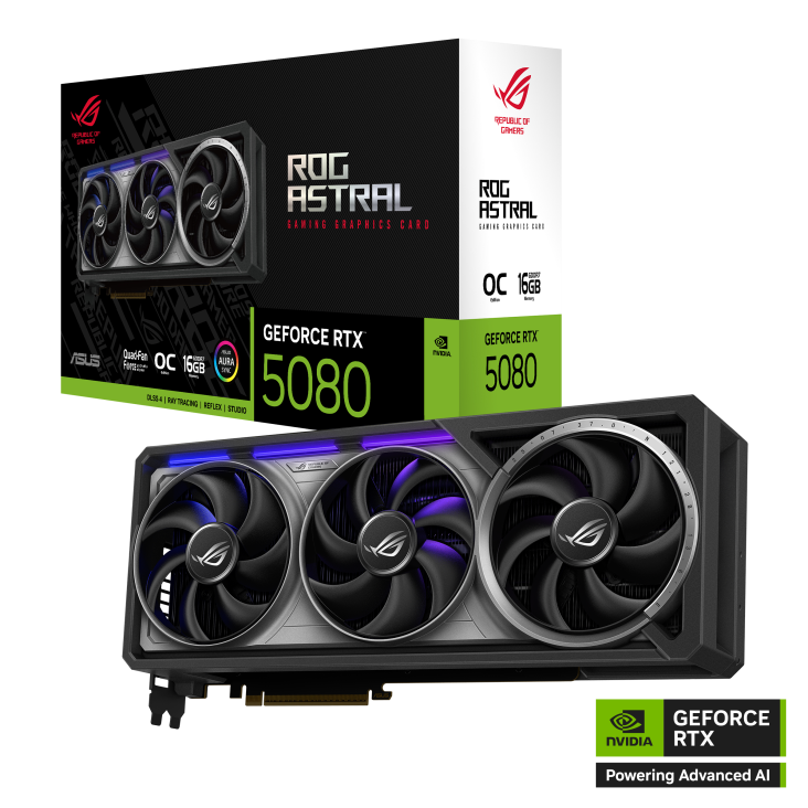 ASUS GeForce RTX 5080 ASTRAL Gaming OC 16GB GDDR6 Graphics Card - 4K Gaming, VR Ready, Ray Tracing for PC Builders & Content Creators