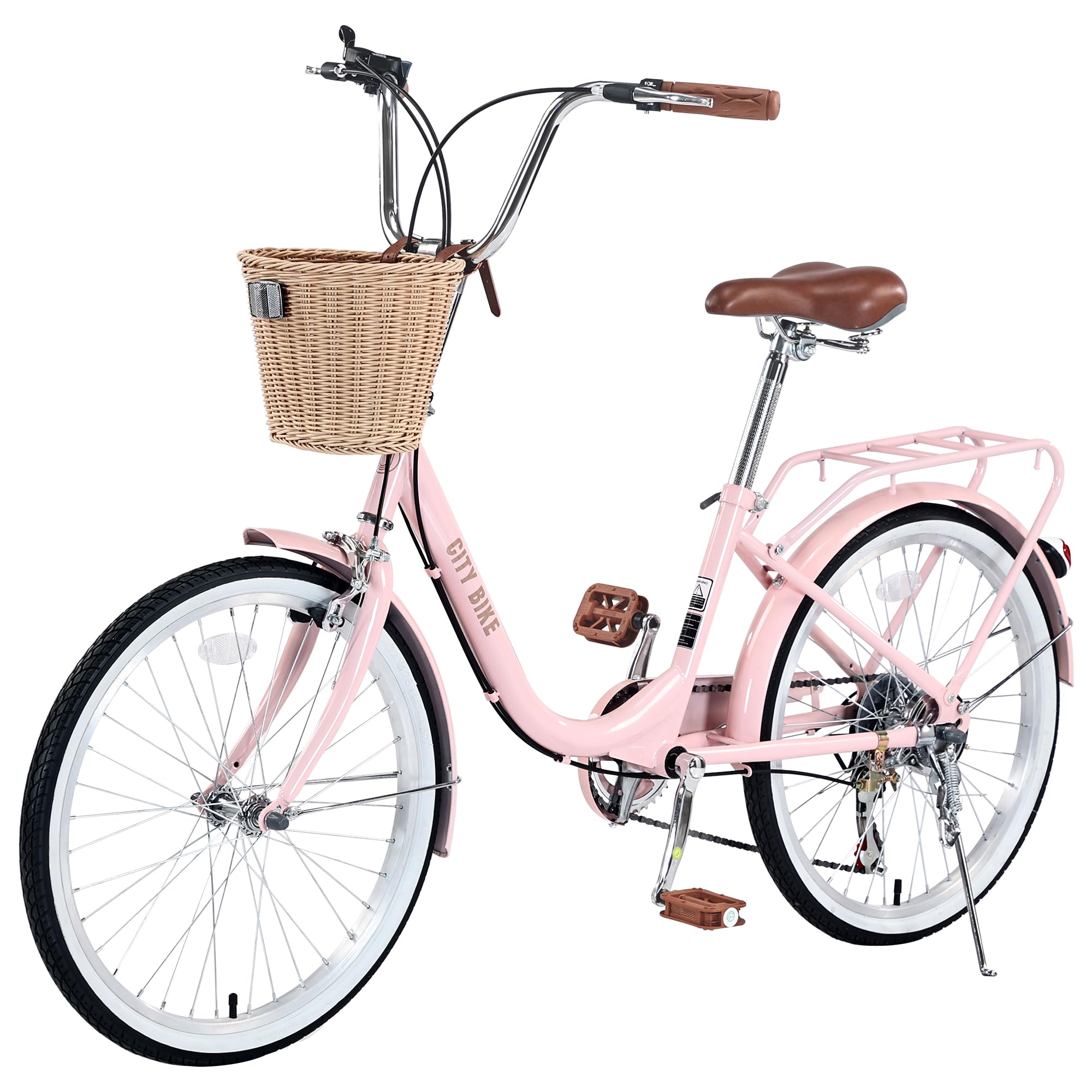 22/26 Inch Women's Beach Cruiser Bike - 7-Speed Hybrid Commuter Bicycle for Women & Men, Perfect for City Riding & Leisure - Available in 4 Colors