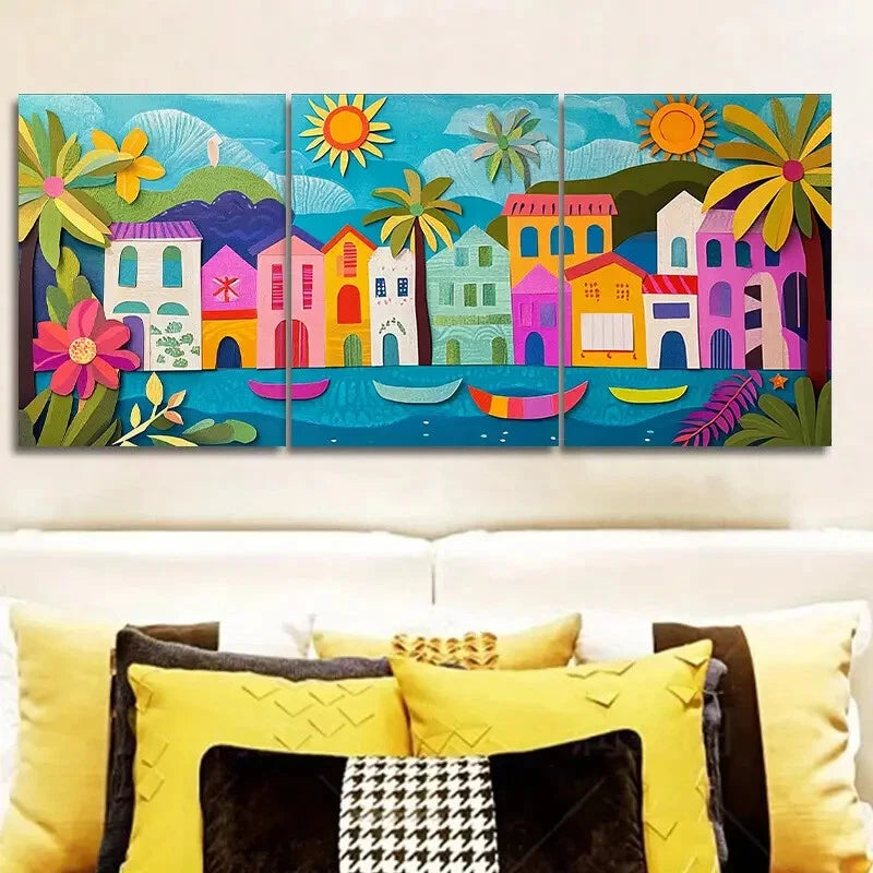 3-Piece Coastal Rio de Janeiro Brazil Wall Art Set - 40x60cm Framed Canvas Prints | High Quality Australian Made | Ready to Hang | Perfect for Living Room, Bedroom & Office Decor