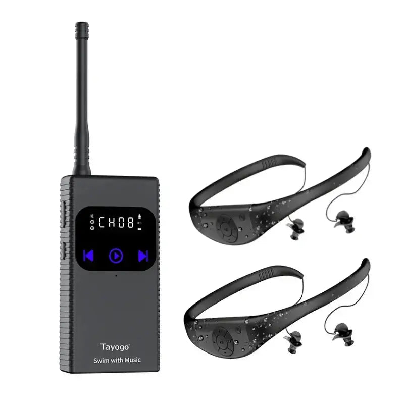 Wireless Waterproof Swimming Headphones with Bluetooth Transmitter & Earbuds - Perfect for Pool, Beach, and Underwater Music Listening