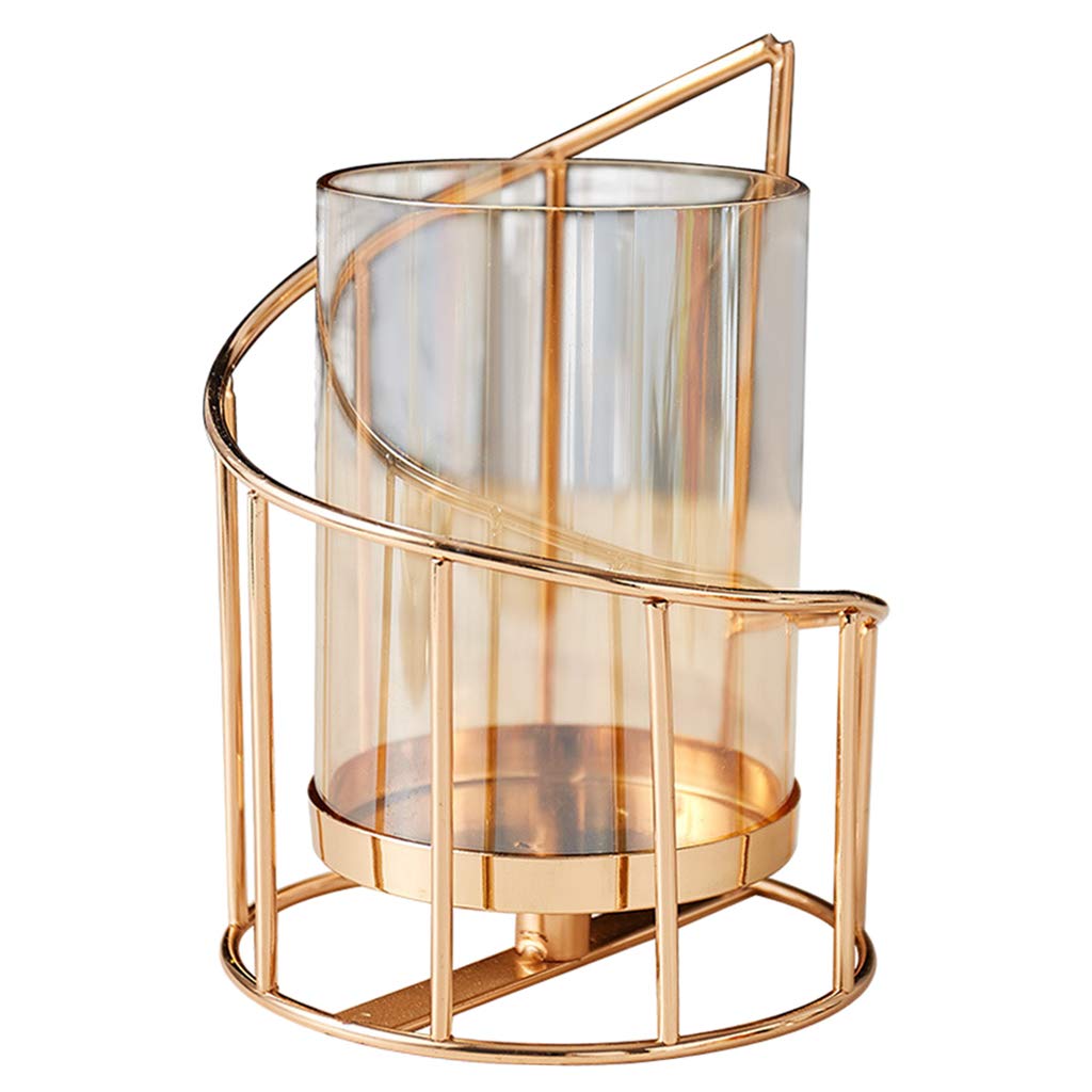 Baoblaze 3D Industrial Iron Geometric Candle Holder & Dried Flower Vase - Modern Home Decor for Candlestick, Centerpiece, Wedding, and Farmhouse Decorations