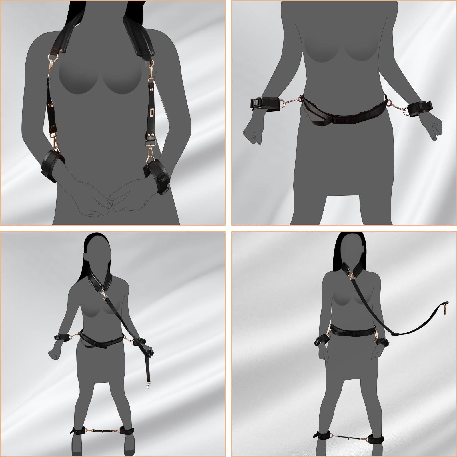 BDSM Bondage Kit for Couples - Sex Toys for Women & Men with Handcuffs, Ankle Cuffs, Blindfold & Nipple Clamps - Sensual Play & Intimate Accessories for Bedroom, Couples Play & Adult Fun