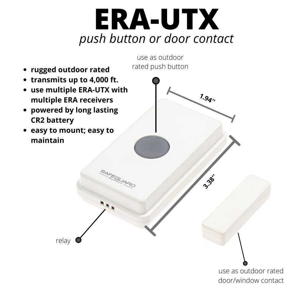 Portable Wireless Doorbell Kit - Battery Operated with 3/4 Mile Range, Audio & Vibration Alerts for Home & Business Use | Ideal for Offices, Stores, Apartments and Outdoor Events