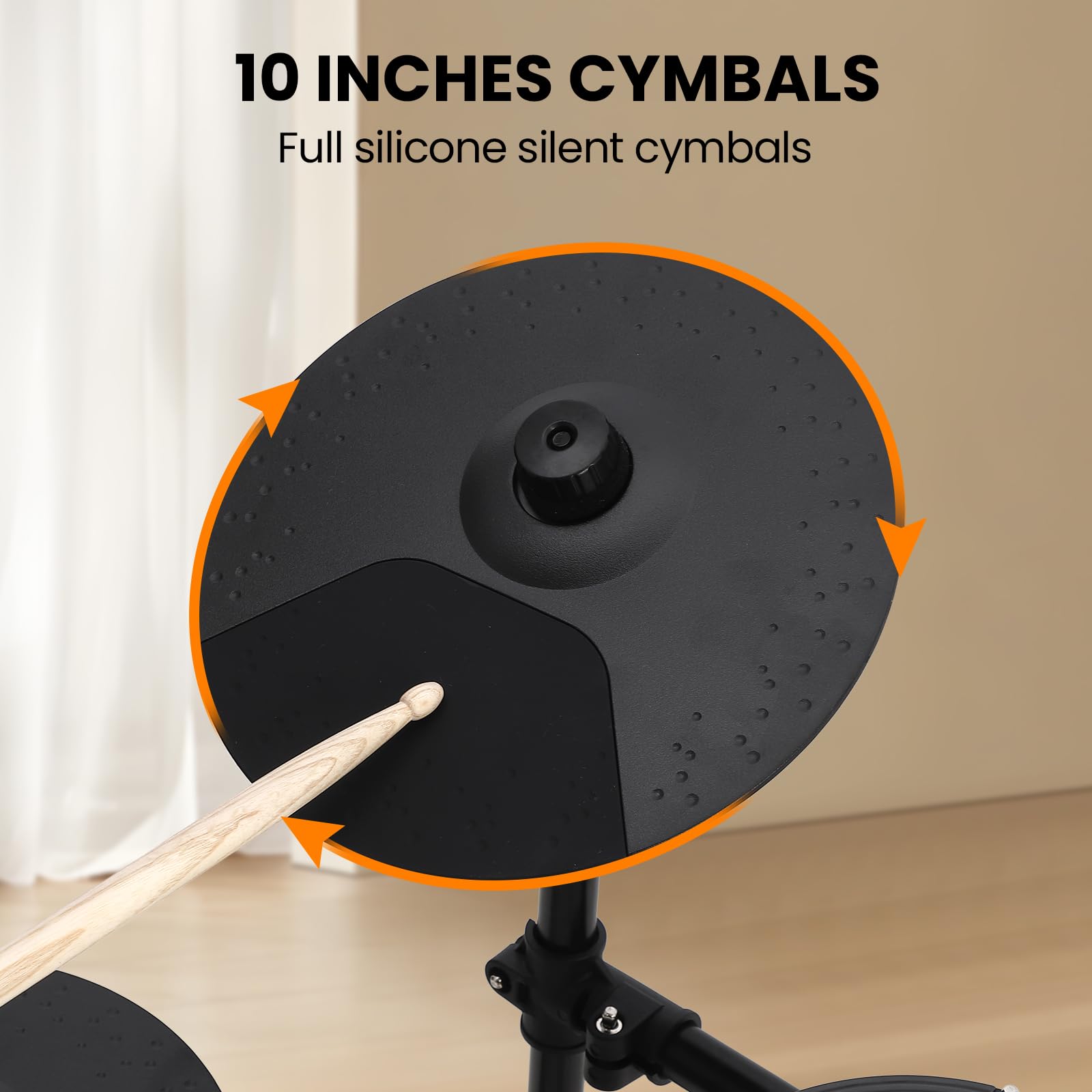Electric Drum Set for Beginners & Kids - 150 Sounds, 4 Quiet Drum Pads, 2 Pedals, Throne & Headphones Included | Perfect for Home Practice, Music Lessons & Silent Playtime