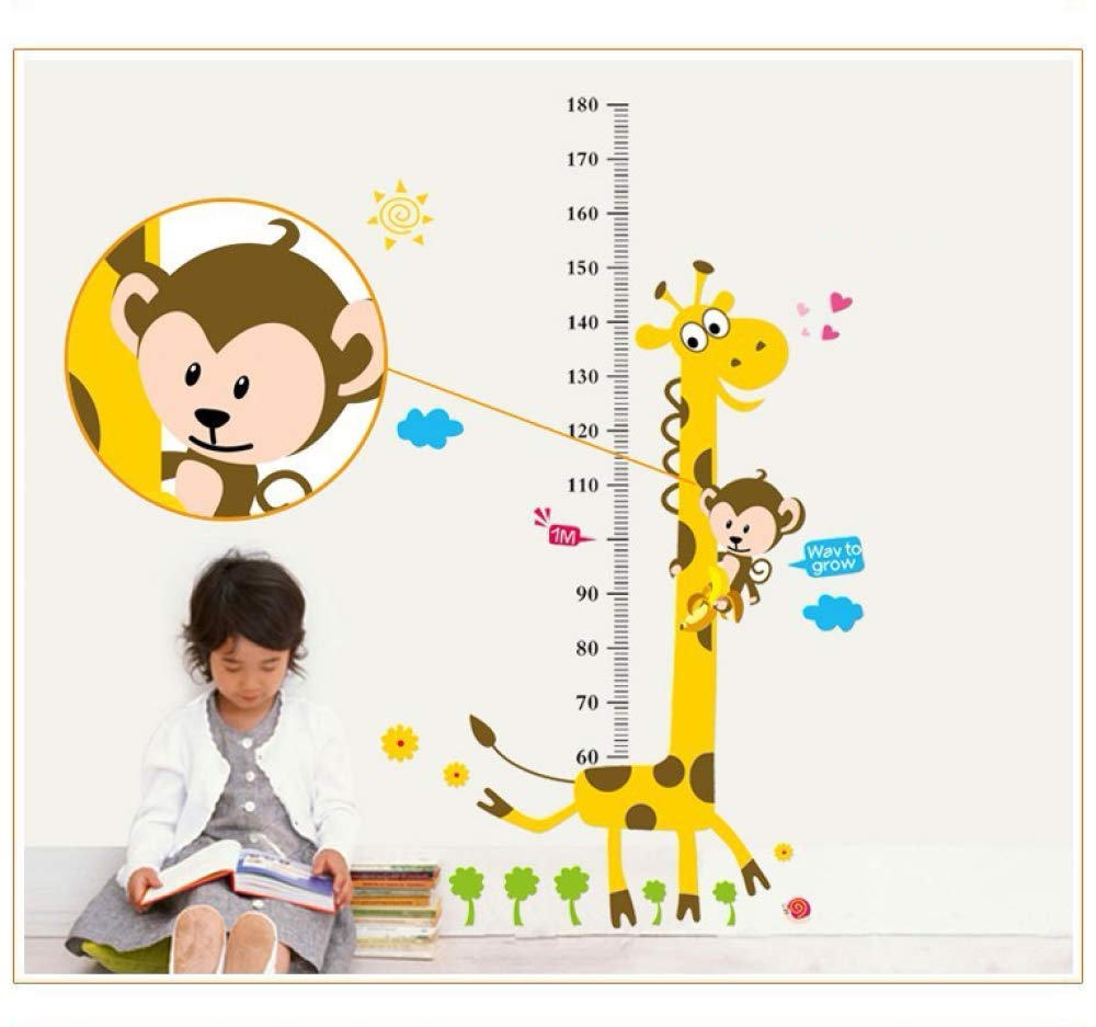 Cartoon Giraffe Wall Stickers - PVC Waterproof Nursery Decor for Kids Room