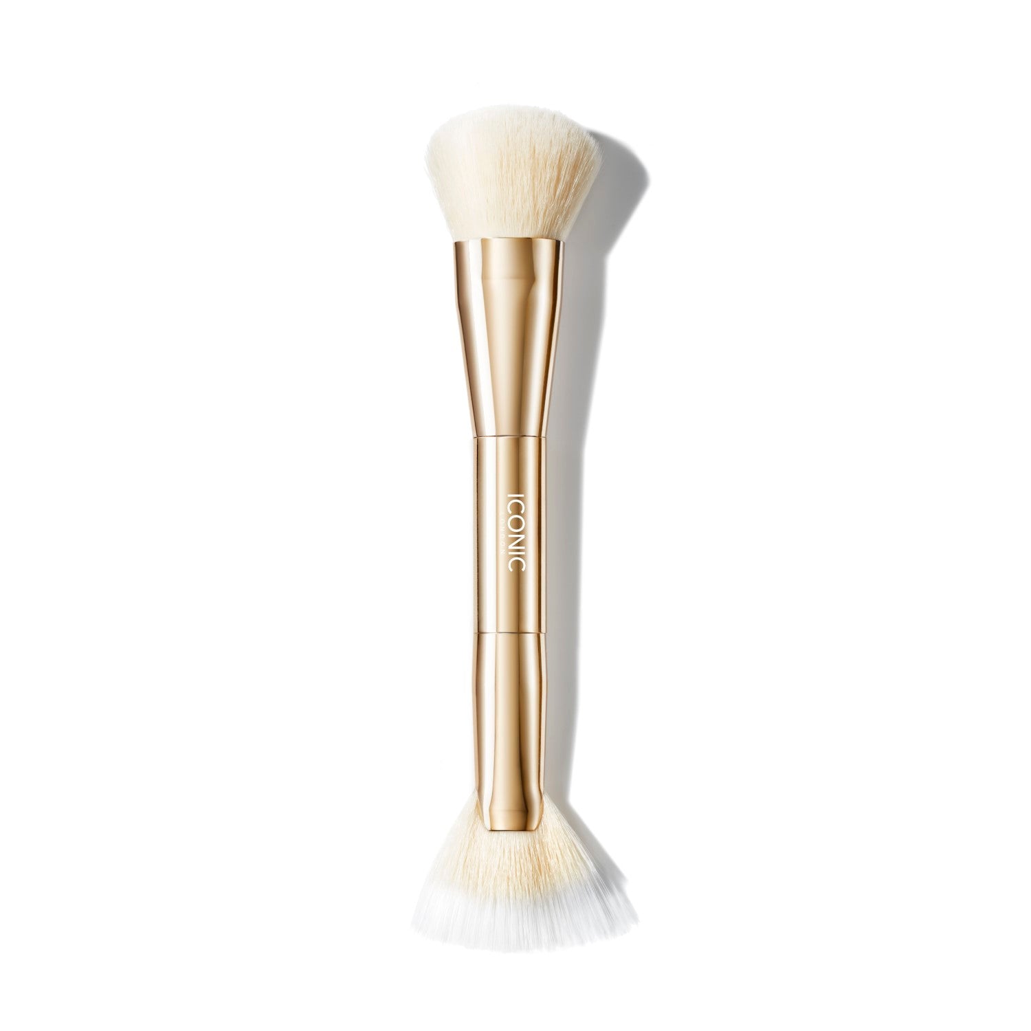 Cheek Glow Duo Brush - Double-Ended Blush & Highlighter Makeup Brush for Flawless Cheek Contouring - Perfect for Everyday Makeup & Professional Use