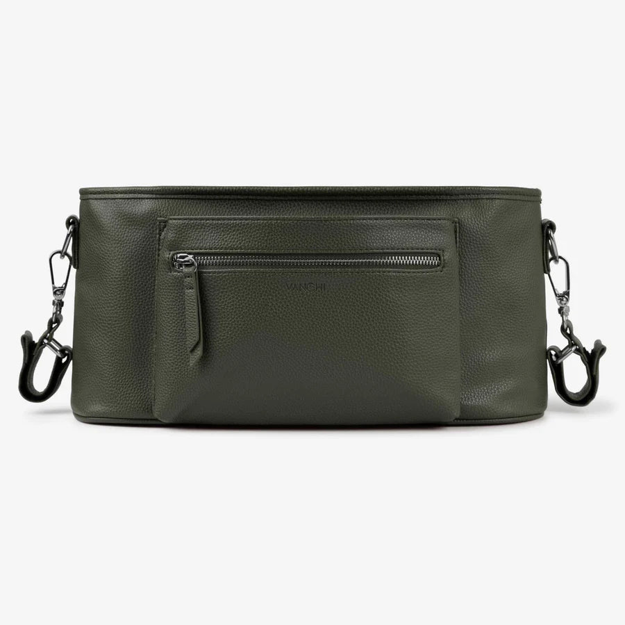 Vanchi Pram Caddy Fern - Premium Baby Stroller Organizer with Insulated Pockets | Perfect for Diapers, Bottles & Essentials | Ideal for Shopping, Walks & Travel