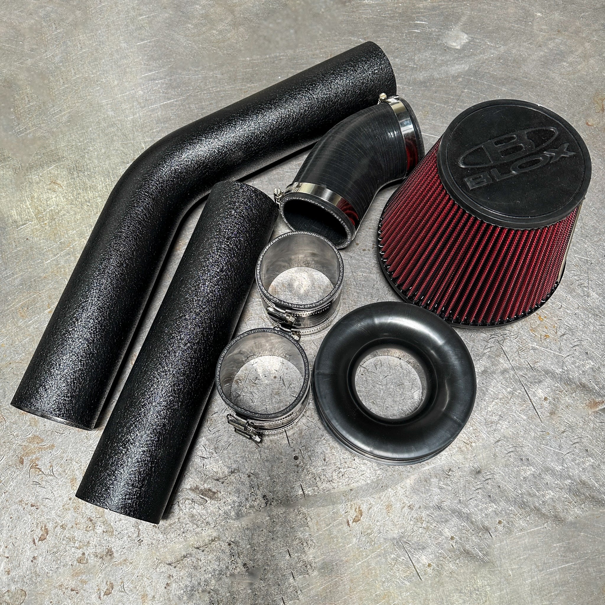 3 Inch Honda All Motor Through Headlight Intake for B Series EG EK - Wrinkle Black | High-Performance Air Intake System for Racing & Street Use