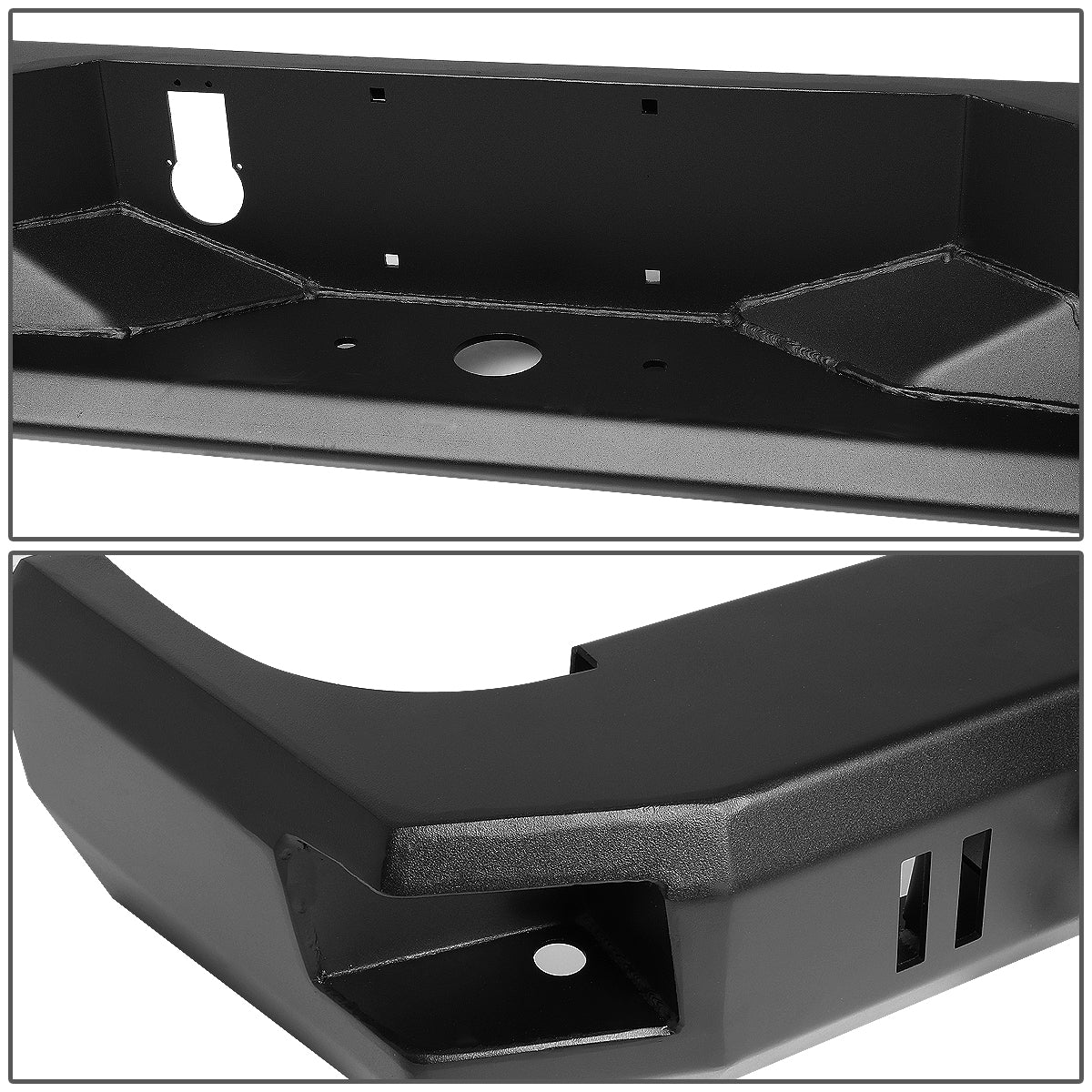 2009-2018 Dodge Ram 1500/2500/3500 Heavy Duty Steel Rear Step Bumper with D-Ring Shackles - Off-Road Towing & Truck Accessories for Enhanced Utility