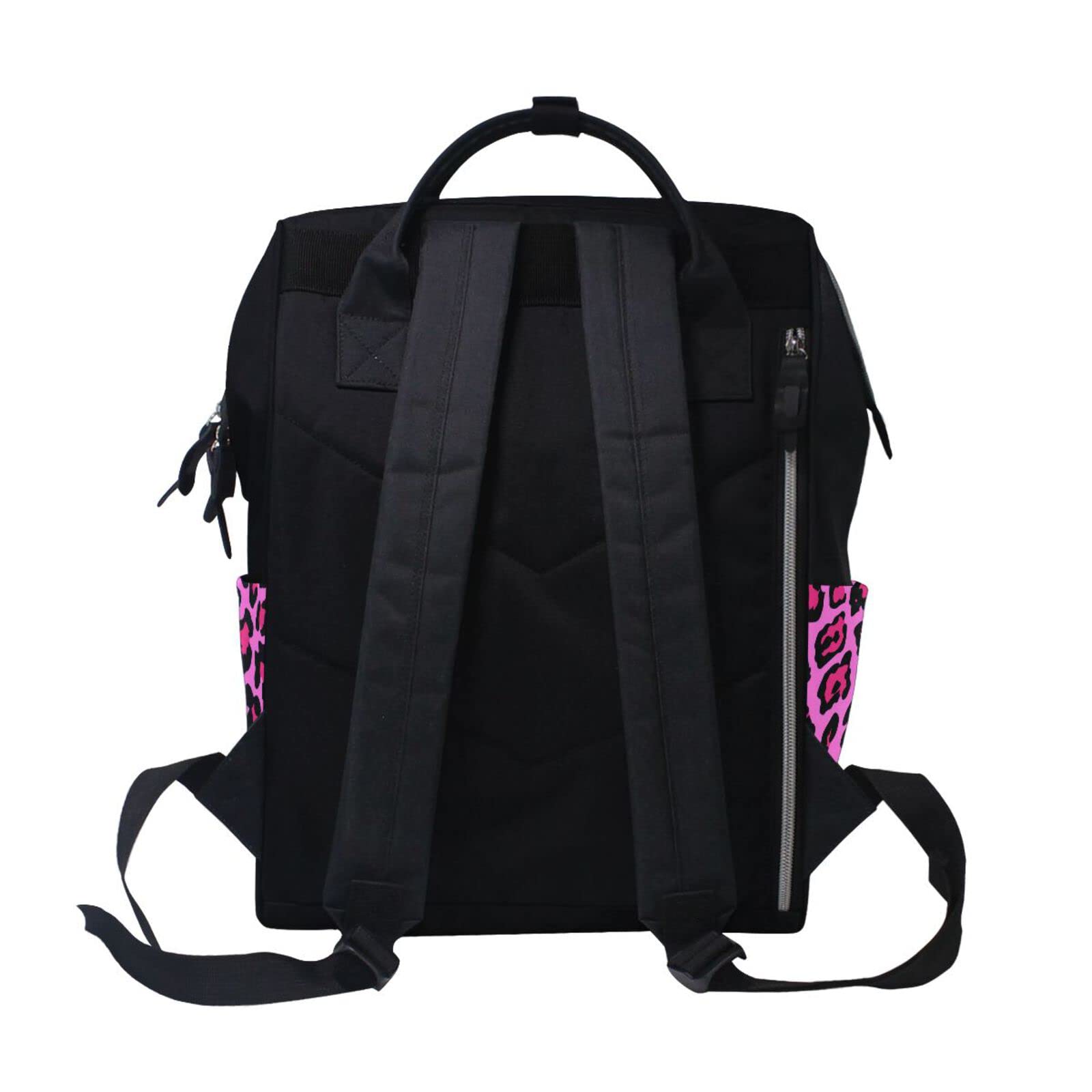 **MCHIVER Personalized Leopard Print Diaper Backpack - Custom Name Baby Changing Bag for Moms, Nursing & Travel - Perfect for Daycare, Outings & Family Trips**
