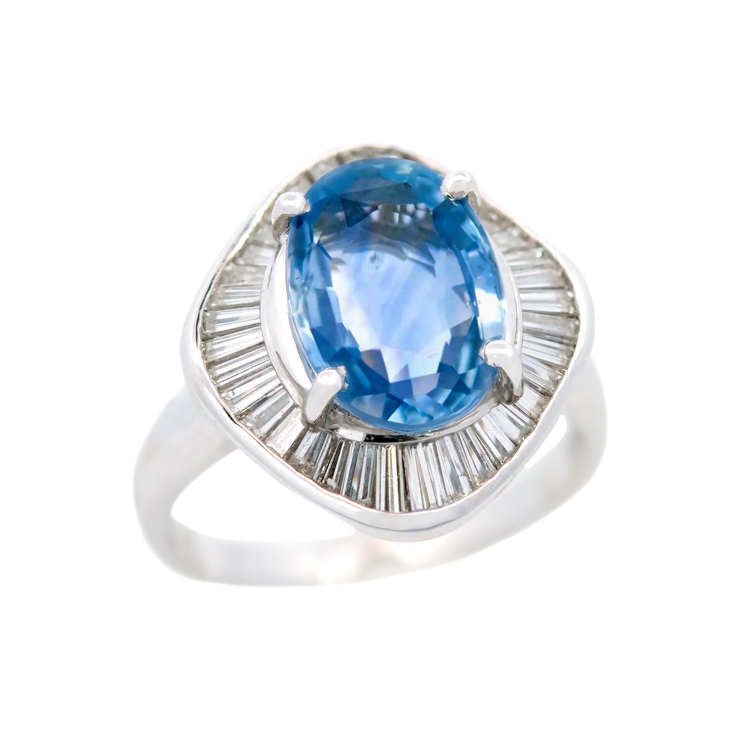 Exquisite Art Deco Platinum GIA Certified Ceylon Blue Sapphire Engagement Ring for Women - Perfect for Proposals, Anniversaries & Special Occasions