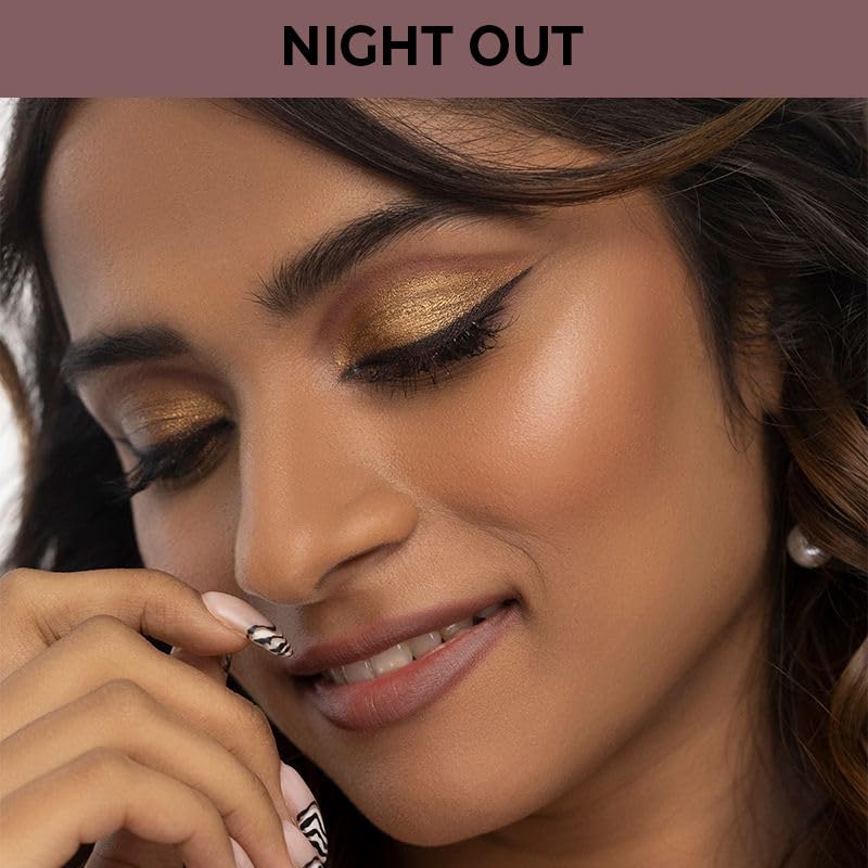 Nykaa Cosmetics Eyes On Me! 4-in-1 Quad Eyeshadow Palette - Night Out | Smoky Eye Makeup for Parties & Special Occasions