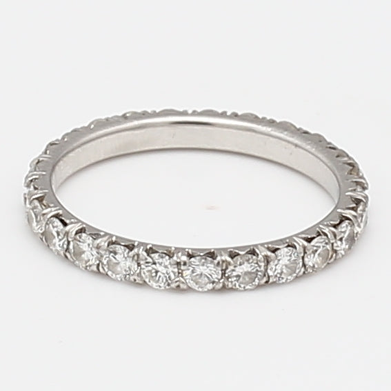 0.75 Carat Round Brilliant I SI1 Diamond Platinum Eternity Band Ring for Women - Perfect Wedding, Anniversary & Engagement Gift for Her