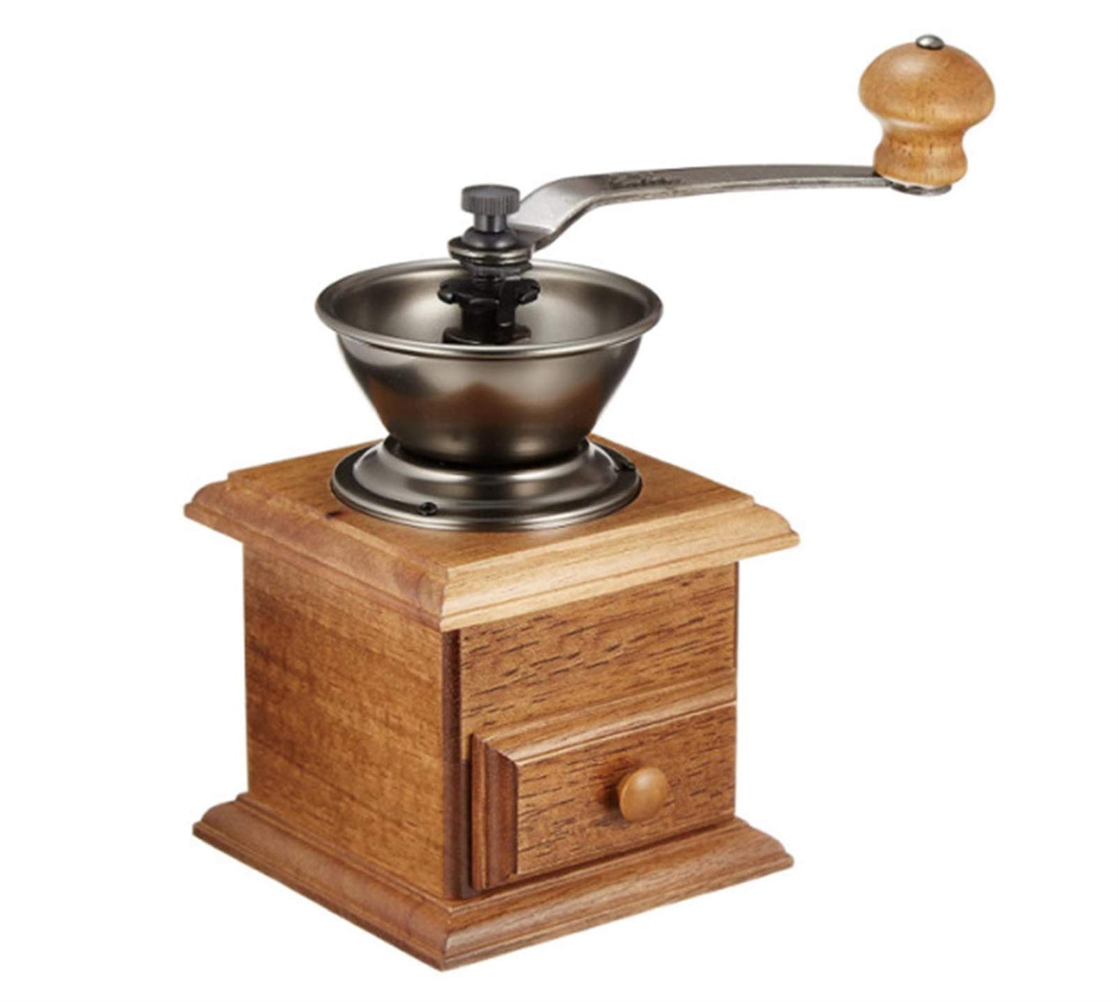 Vintage Hand Crank Coffee Grinder - Manual Burr Mill for French Press, Espresso & Pour Over Coffee - Retro Style Home Coffee Maker (Classic Brown) - Perfect for Camping, Travel, Small Kitchens & Outdoor Adventures - Ideal for Coffee Lovers & Homemade Brews