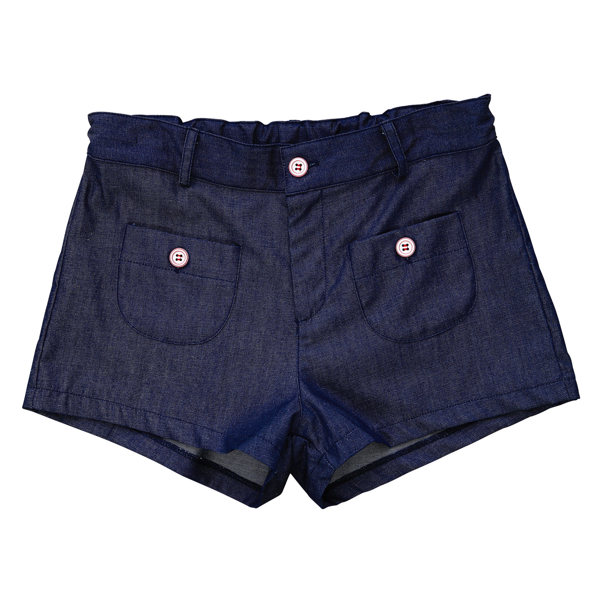 Miss Shannon Women's Indigo Denim Chambray Shorts - Casual Summer Wear for Beach, Vacation & Everyday Outfits