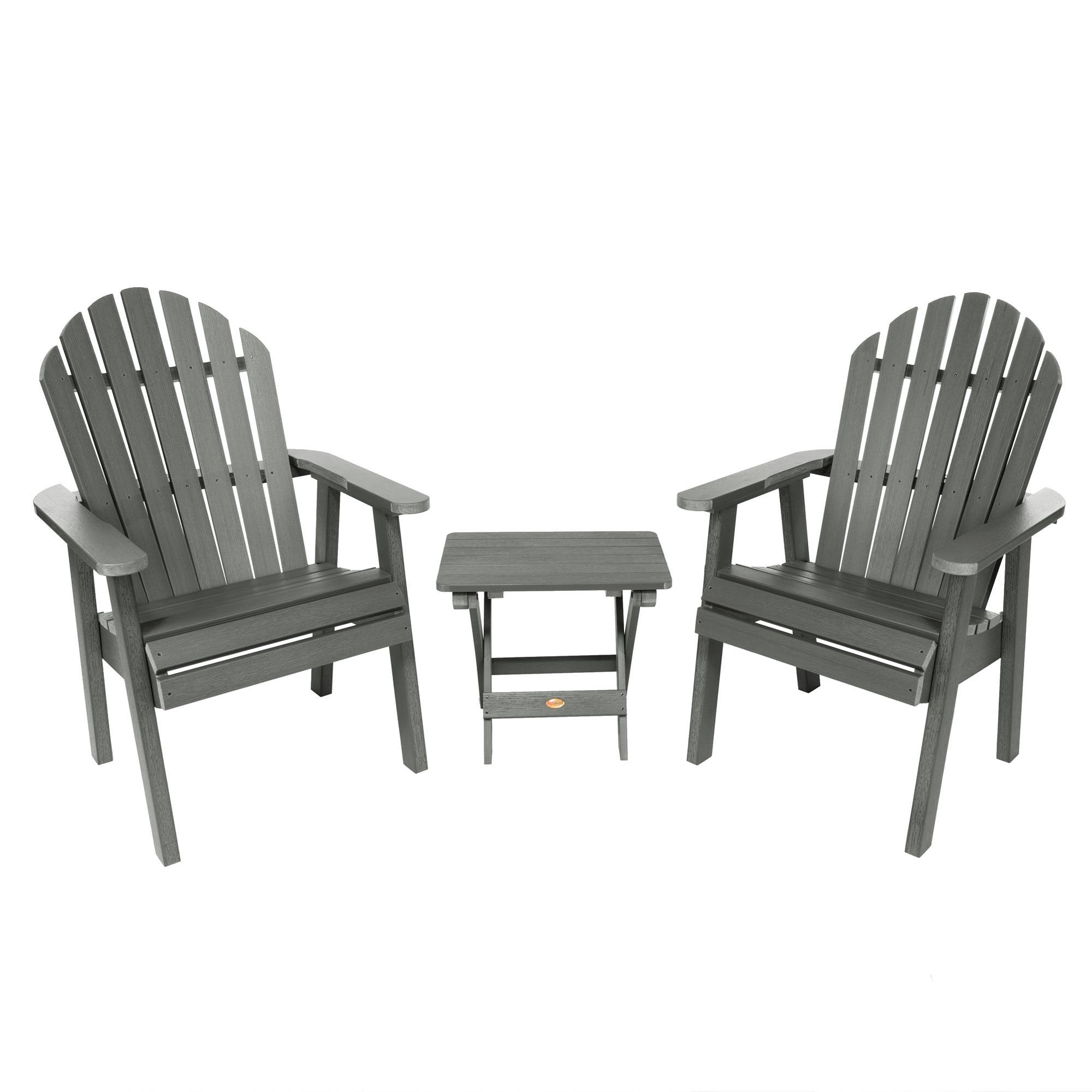 2 Pack Hamilton Folding Deck Chairs with Adjustable Side Table - Outdoor Patio Furniture for Poolside, Beach, Garden & Backyard Relaxation