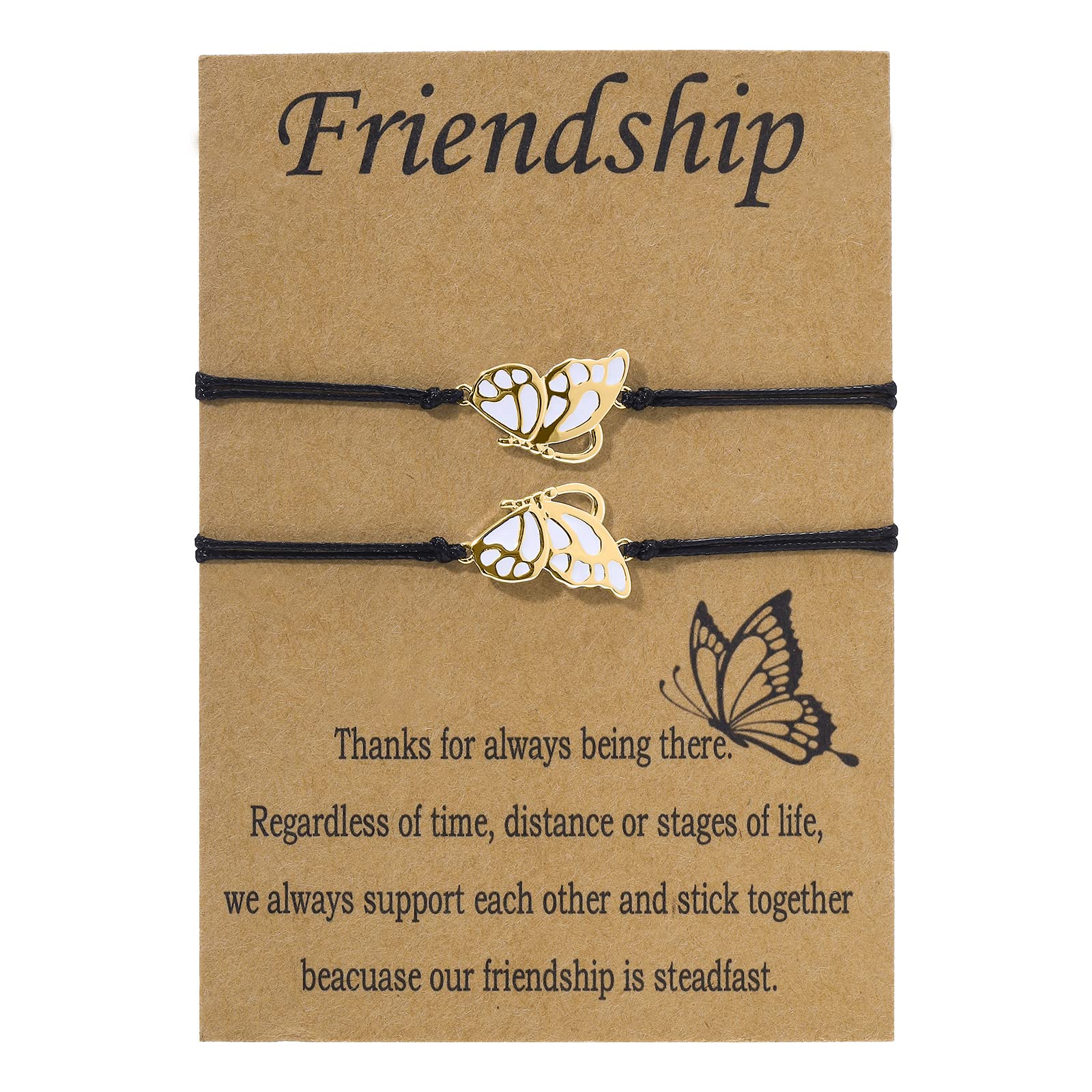 Best Friendship Bracelets for 2 Girls - BFF Matching Butterfly Bracelets Set, Long Distance Friendship Gifts for Women, Birthday Jewelry Present for Best Friends - Perfect for Birthdays, Anniversaries, and Long-Distance Connections