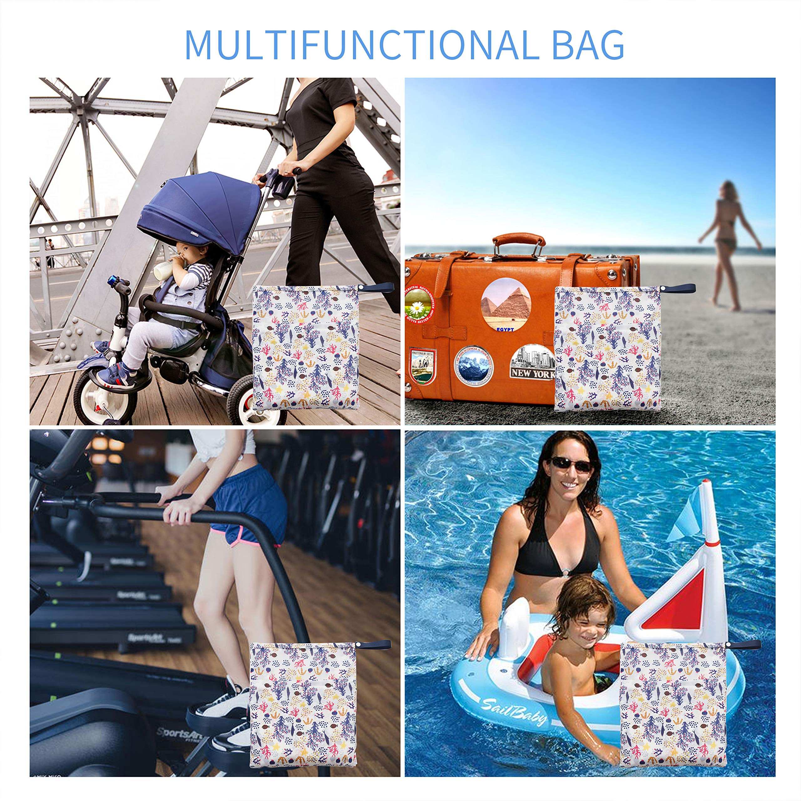 **Joyo Roy Waterproof Baby Wet Dry Bags - Reusable Diaper Bag for Swim, Beach & Travel - Ideal for Diapers, Clothes & Toiletries**